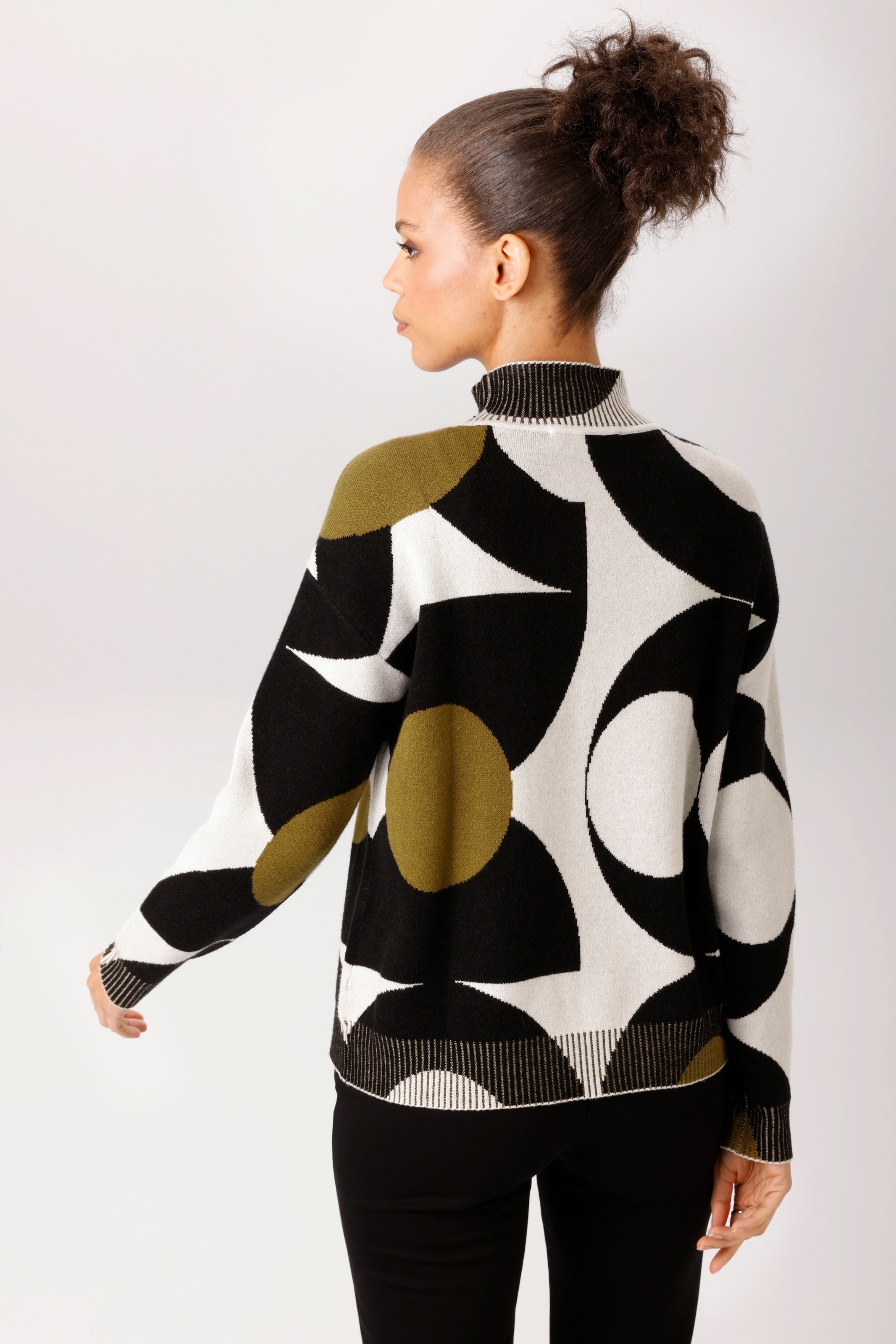 Aniston CASUAL Strickpullover mit großflächigem, grafischen Jacquard-Muster - NEUE KOLLEKTION