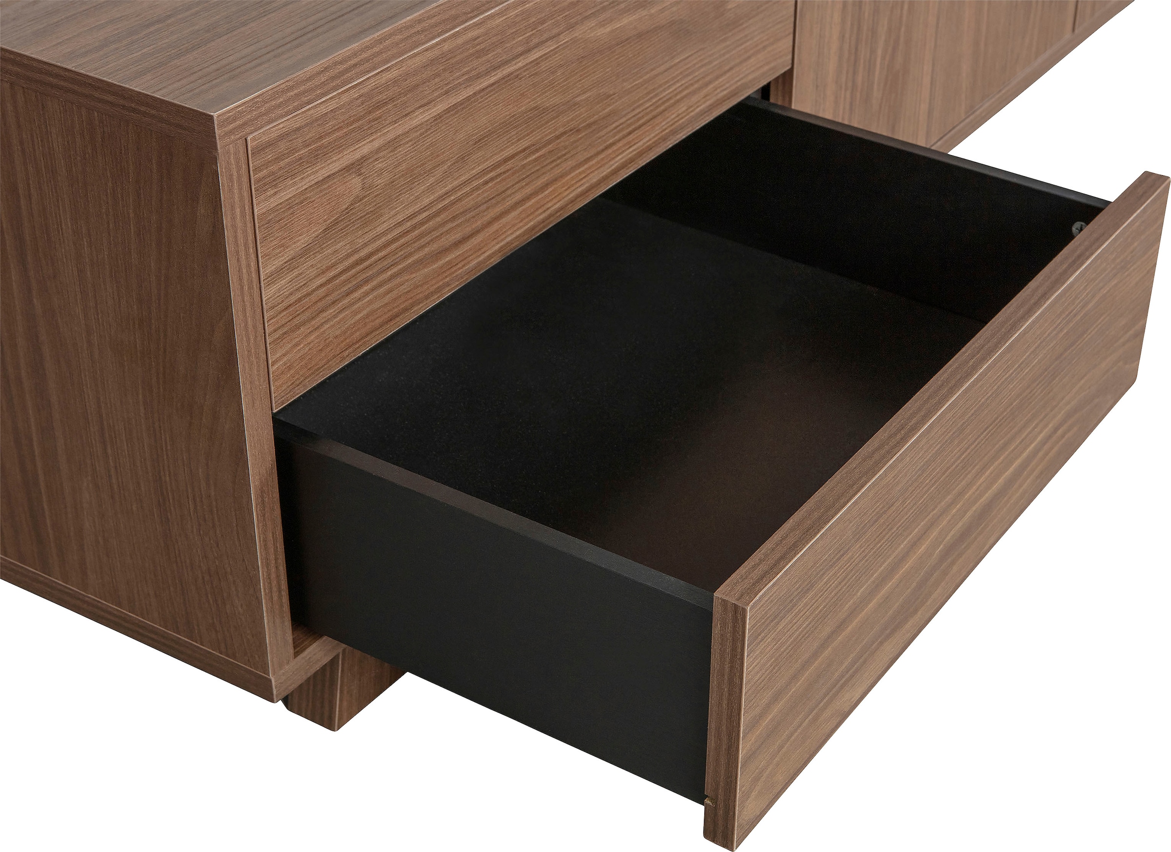 WOOOD Lowboard »Seppe TV-Kommode«, Walnussfurnier mit deutlich sichtbarer Maserung, H 42 cm x B 160 cm