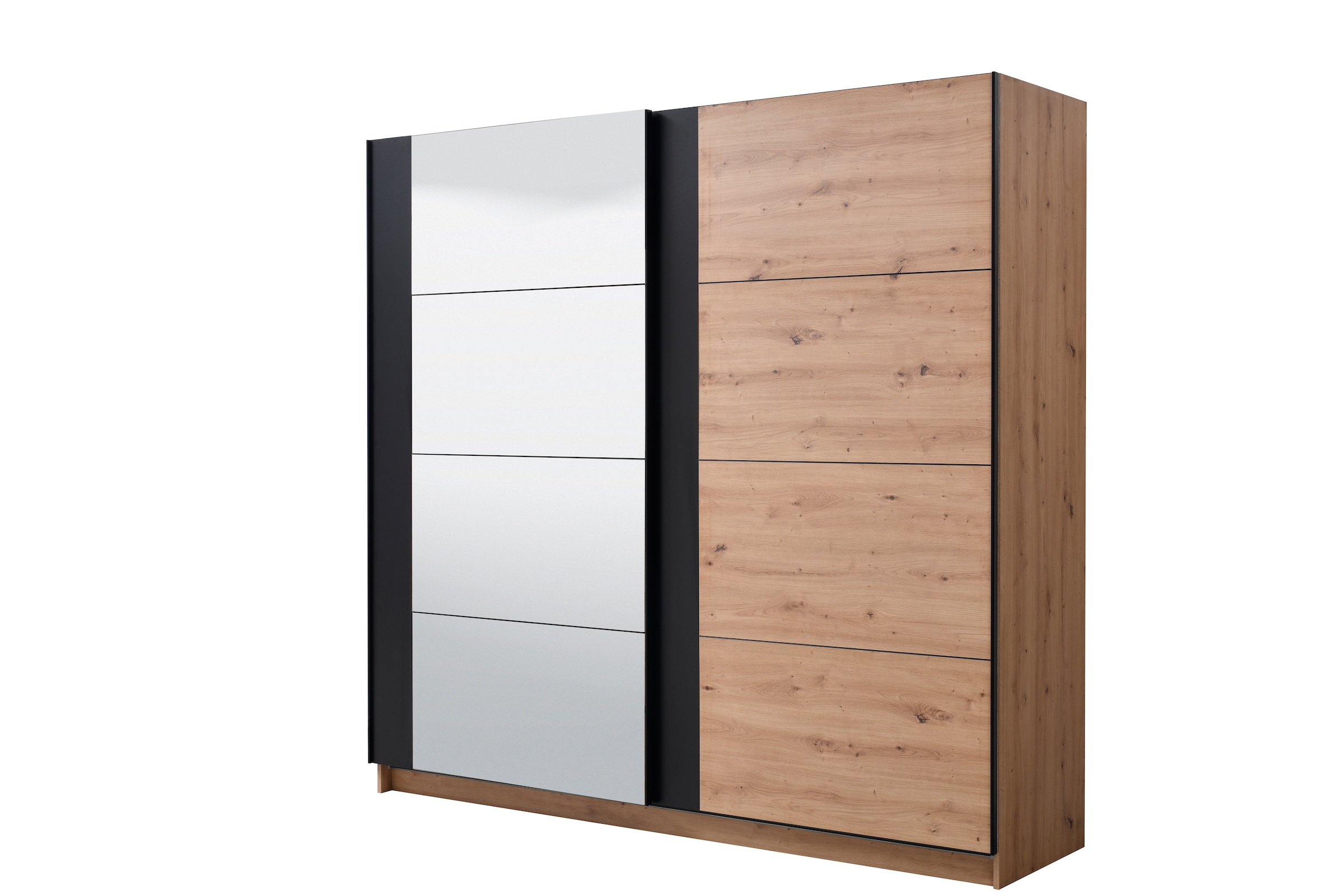 INOSIGN Schwebetürenschrank »Sardinia, Kleiderschrank mit Spiegel, Made in Europe«, viel Stauraum durch großzügige Innenausstattung, 170 oder 262cm breit