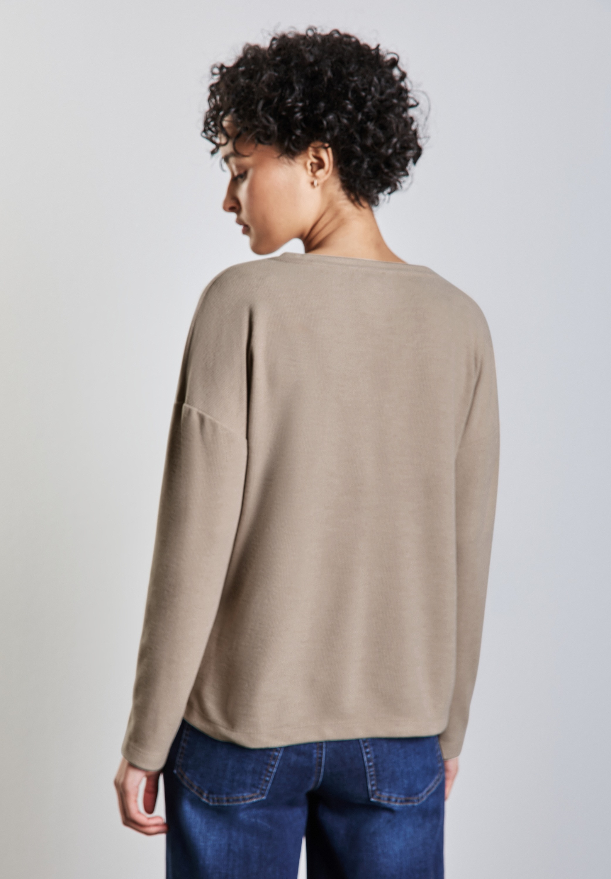 STREET ONE Langarmshirt, aus softem Materialmix