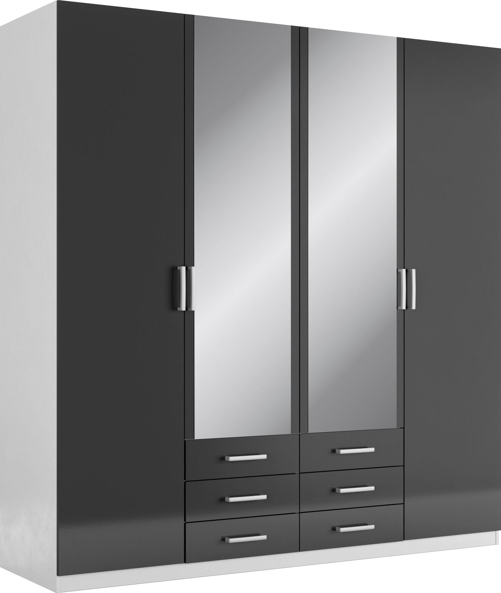 priess Kleiderschrank "Amsterdam, viel Stauraum durch viele Schubkästen, Spiegeltüren" Optional mit LED-Beleuchtung, Made in Germany