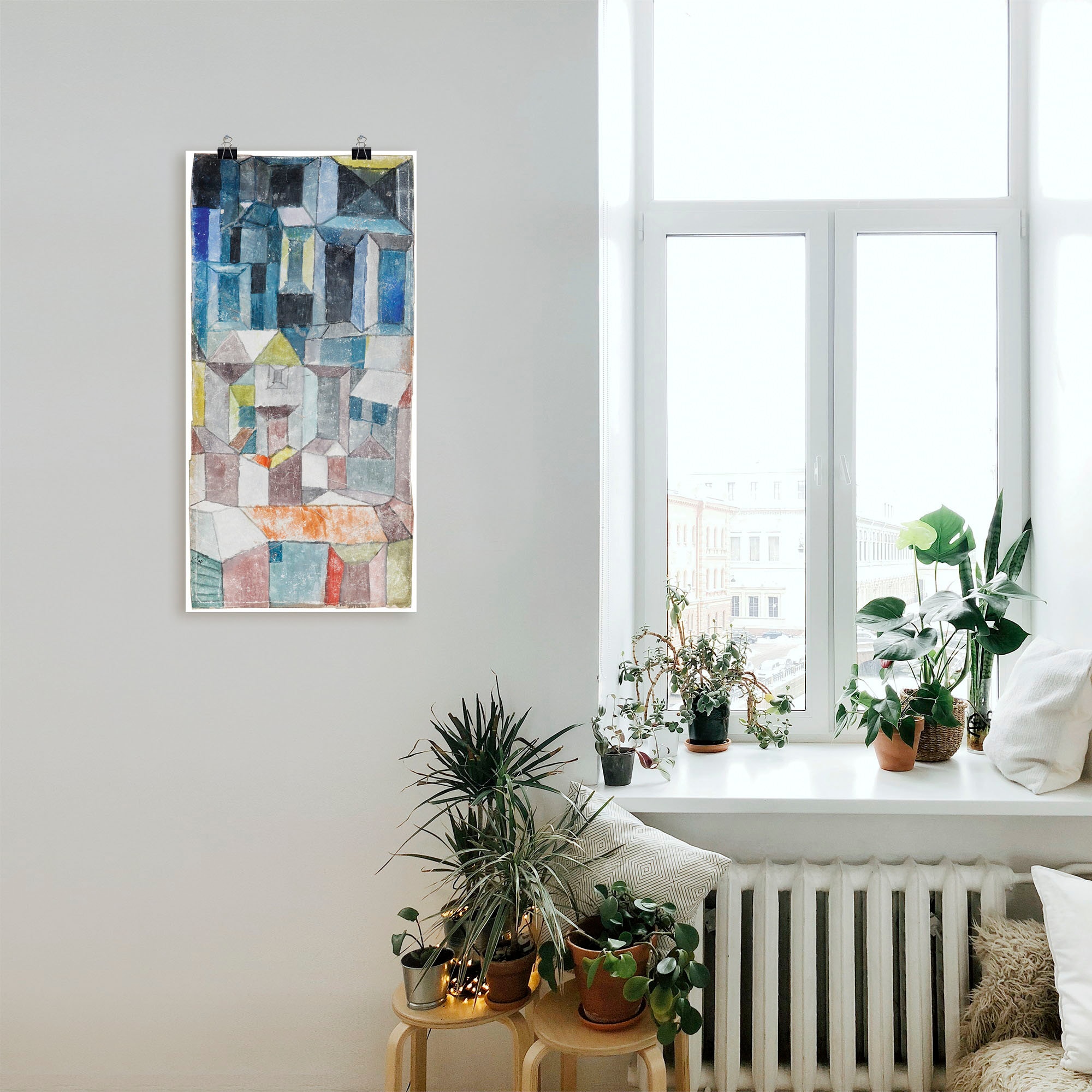 Artland Alu-Dibond-Druck »Stadt emporwachsend, sich verdüsternd.«, Muster, (1 St.), für Innen- und Außenbereich geeignet, Outdoorbild