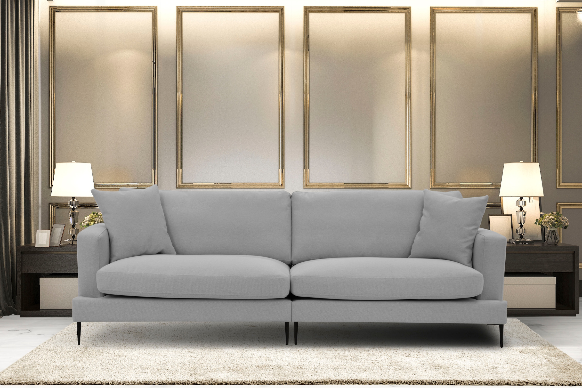 Leonique Big-Sofa "Cozy elegantes Designsofa, Maße B/T/H: 252/97/80 cm", mi günstig online kaufen