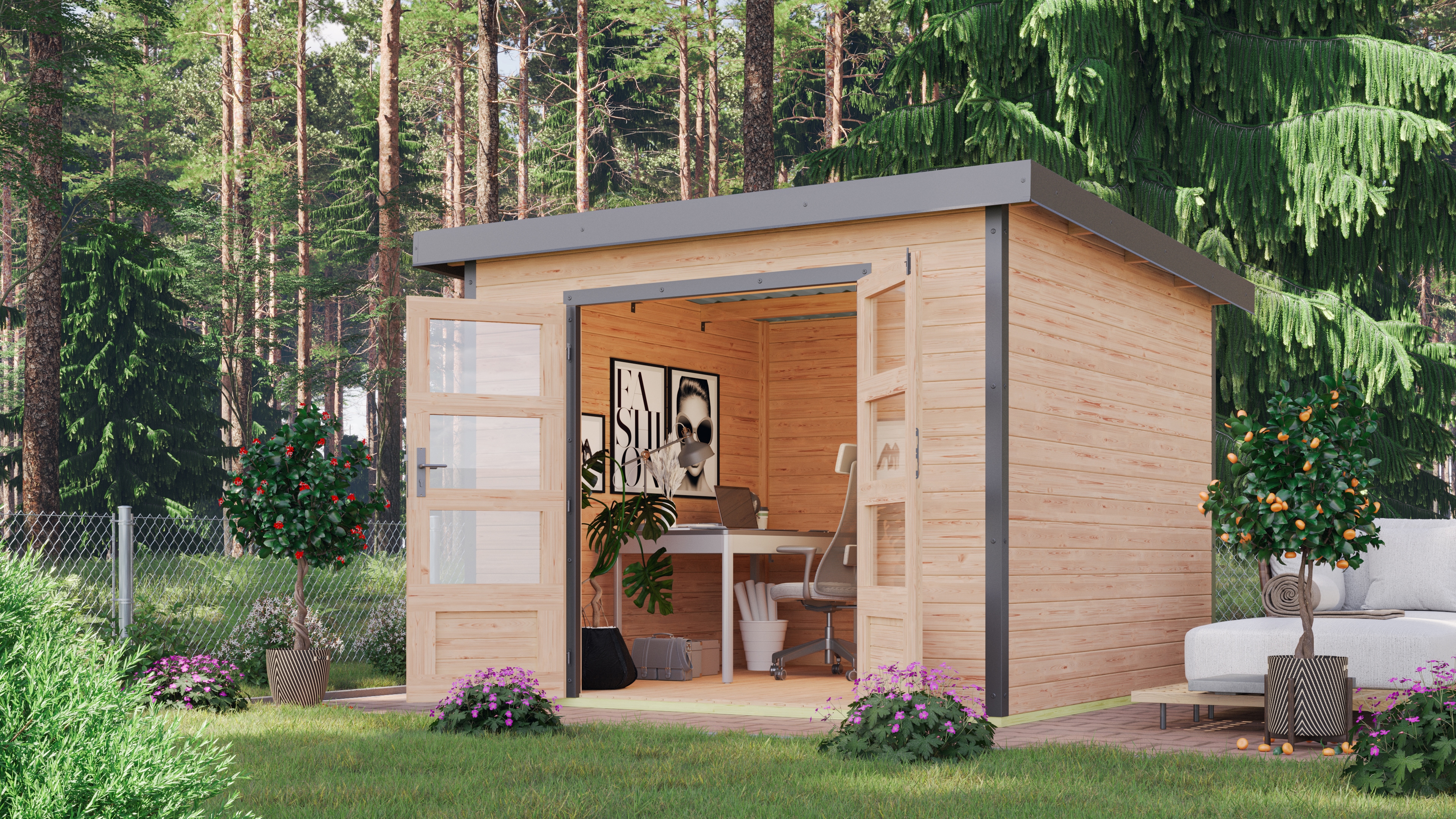 Karibu Gartenhaus "Plutino 6, in verschiedenen Farben"