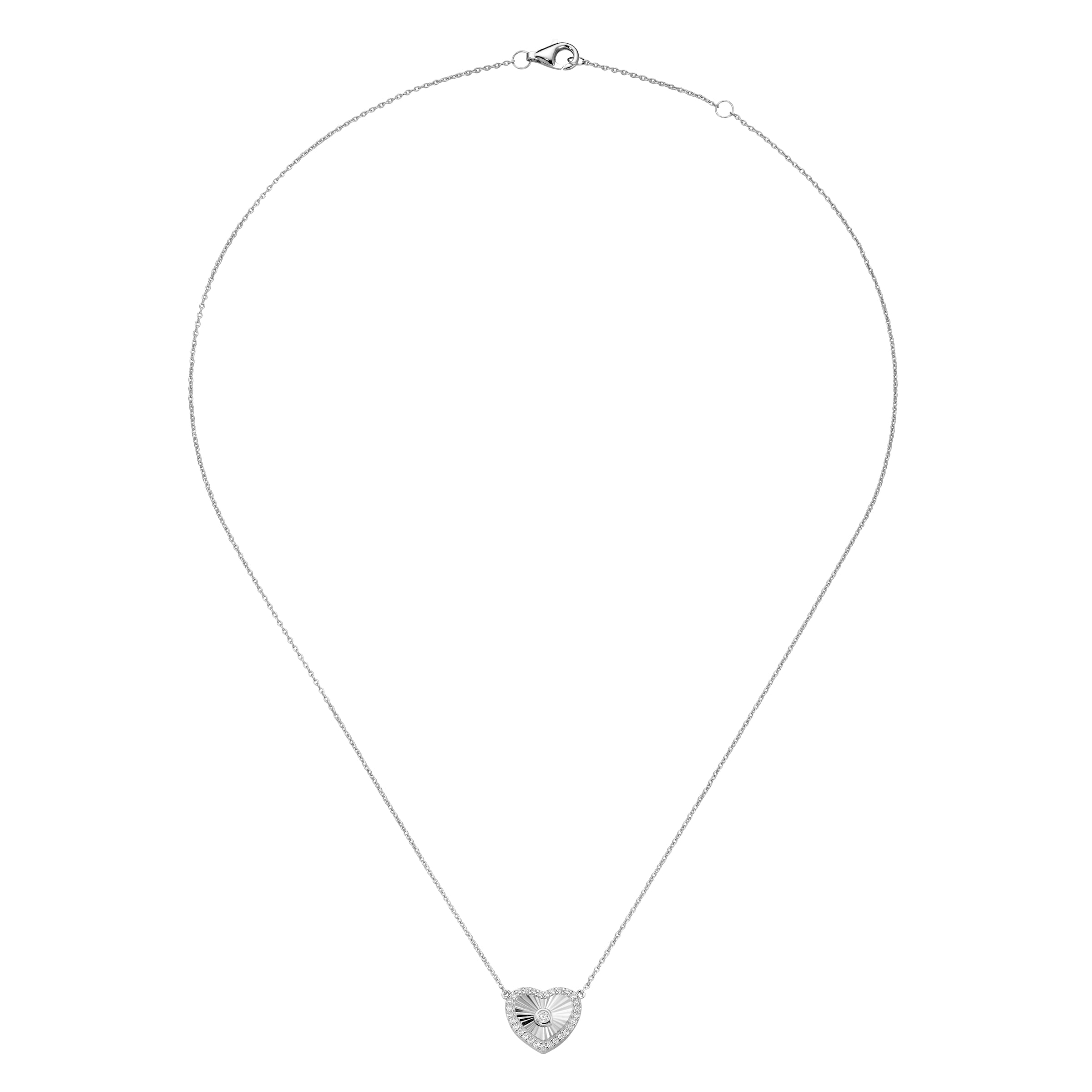 Firetti Kette mit Anhänger »Schmuck Geschenk Silber 925 Halsschmuck Ankerkette Herz-Anhänger« mit Zirkonia (synth.)