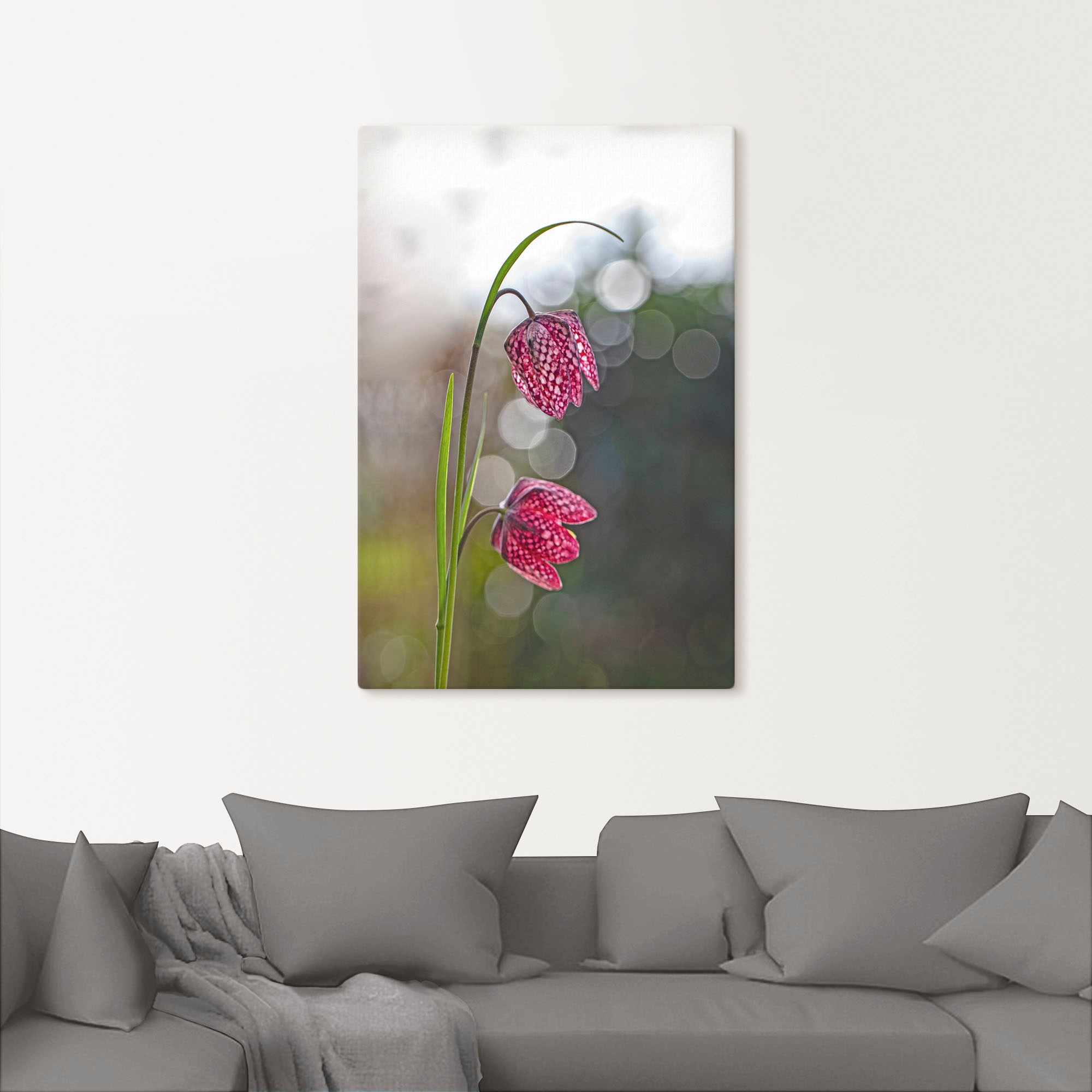 Artland Leinwandbild "Schachbrettblume" Blumenbilder 1 Stk. tlg. auf Holzra günstig online kaufen