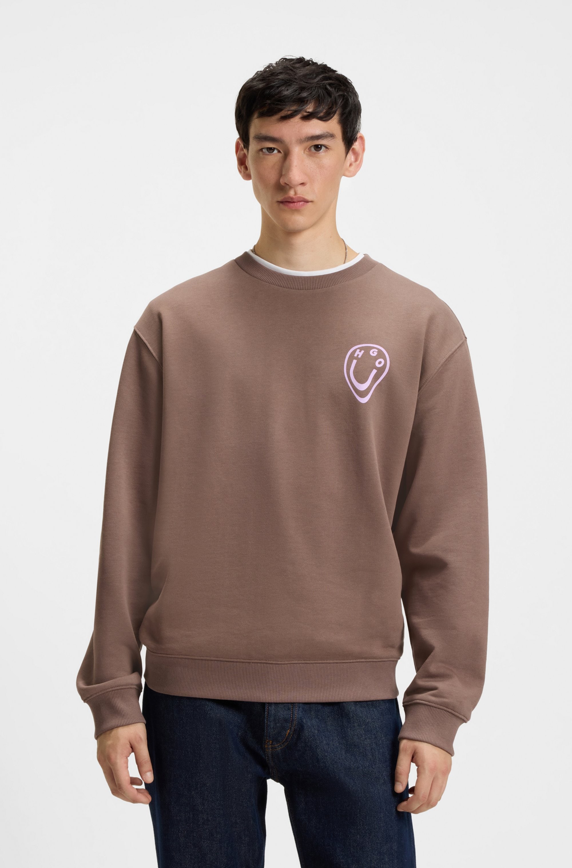 HUGO Blue Sweatshirt "Oversized Crew", Rundhals, mit Print günstig online kaufen