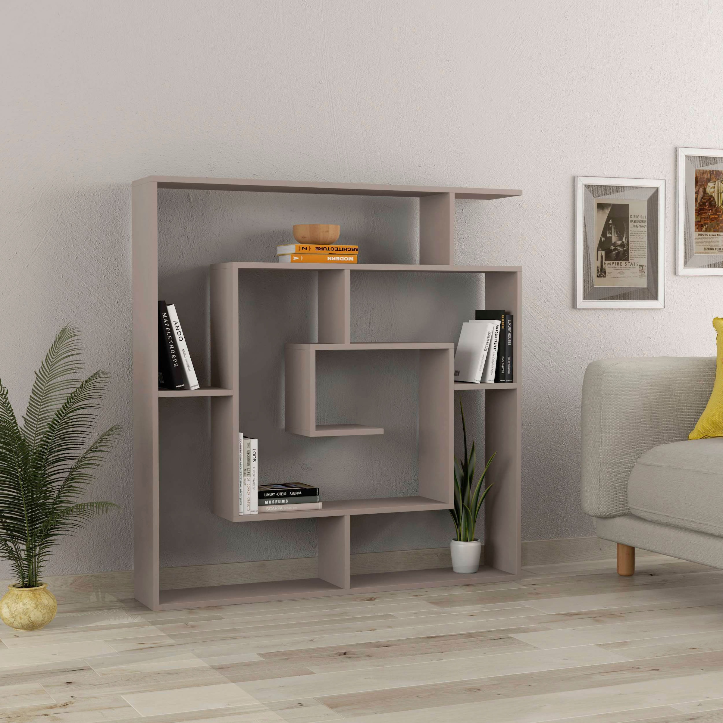 Decortie Bücherregal »Labirent Bücherregal«, (Packung), Leichte Montage, Lagerung, Platzsparend