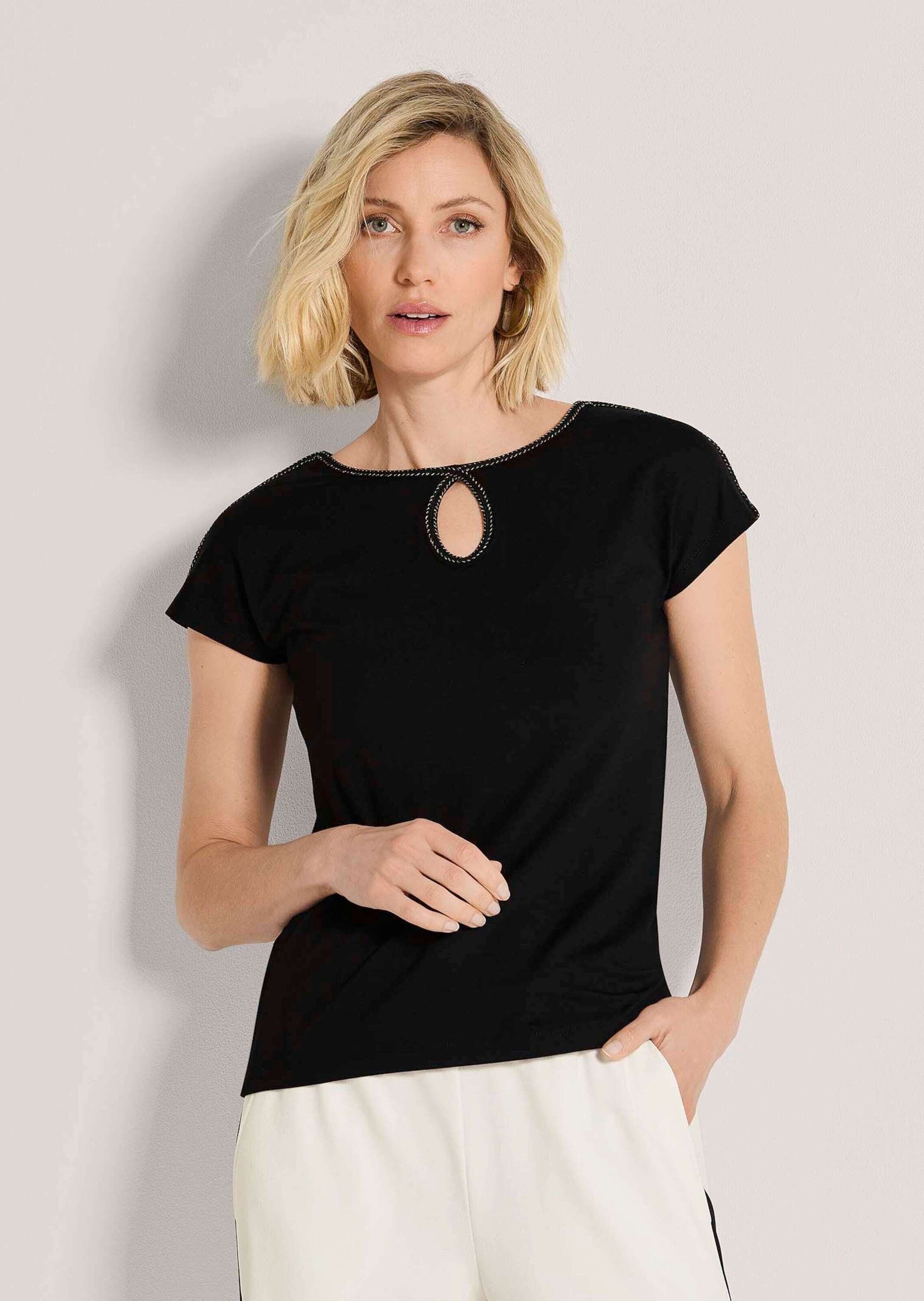 MADELEINE Kurzarmshirt »Shirt Cut-out-Shirt mit Schmuckband«