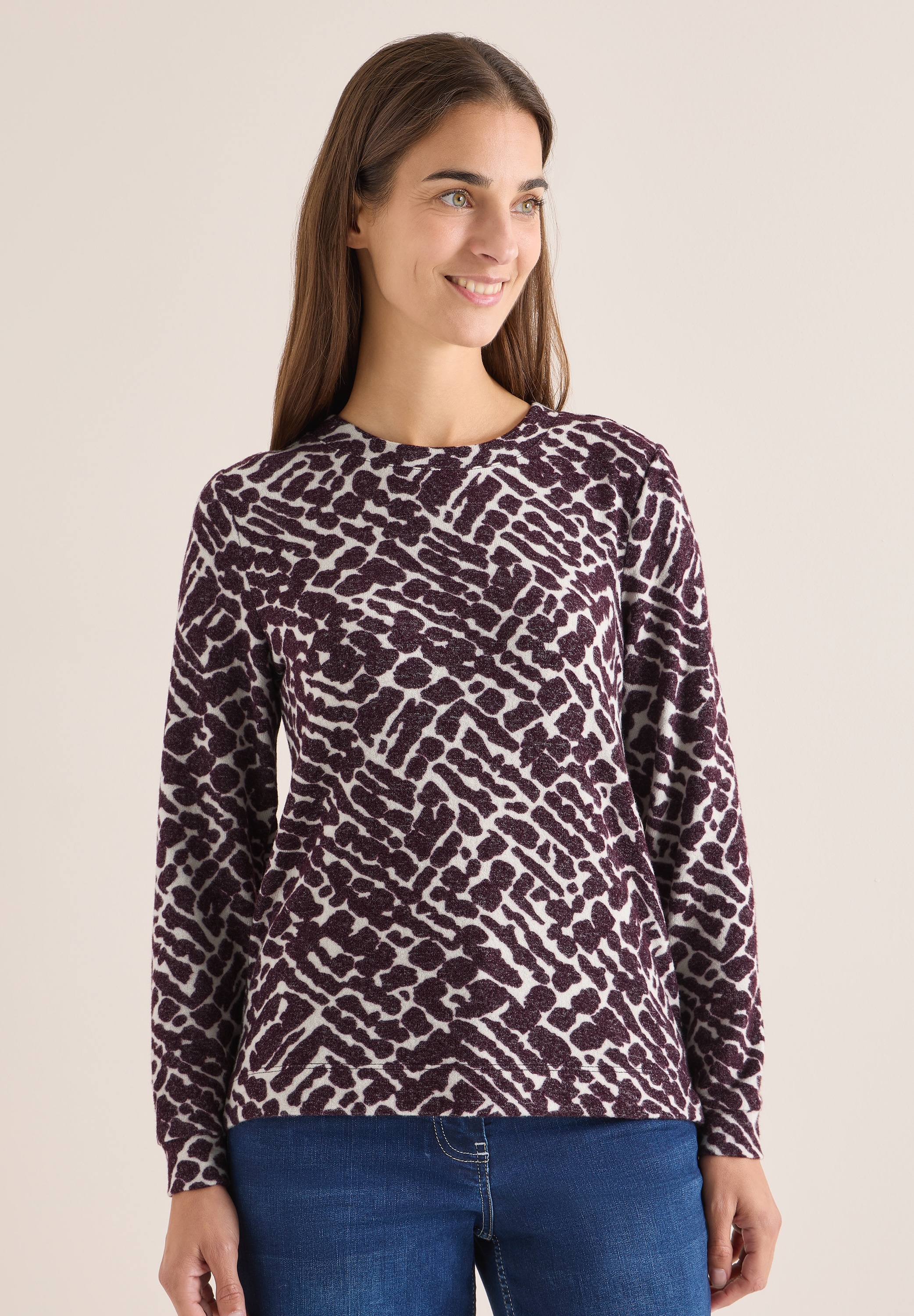 Cecil Langarmshirt aus softem Materialmix günstig online kaufen