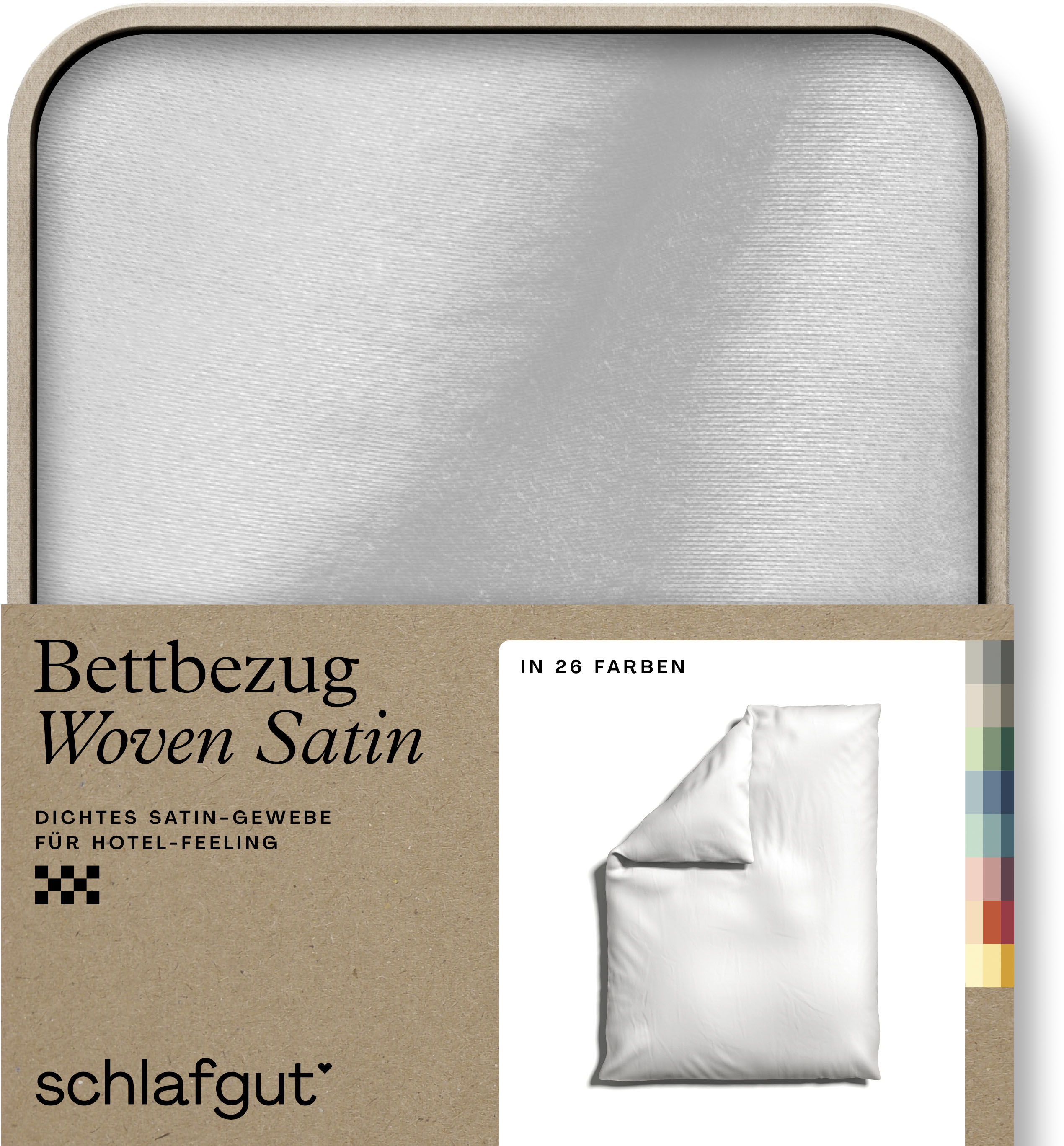 Schlafgut Bettbezug "Premium Woven Satin, 100% Baumwolle, Fadendichte 300TC" besonders dicht gewebt, Mix & Match: passender Kissenbezug erhältlich
