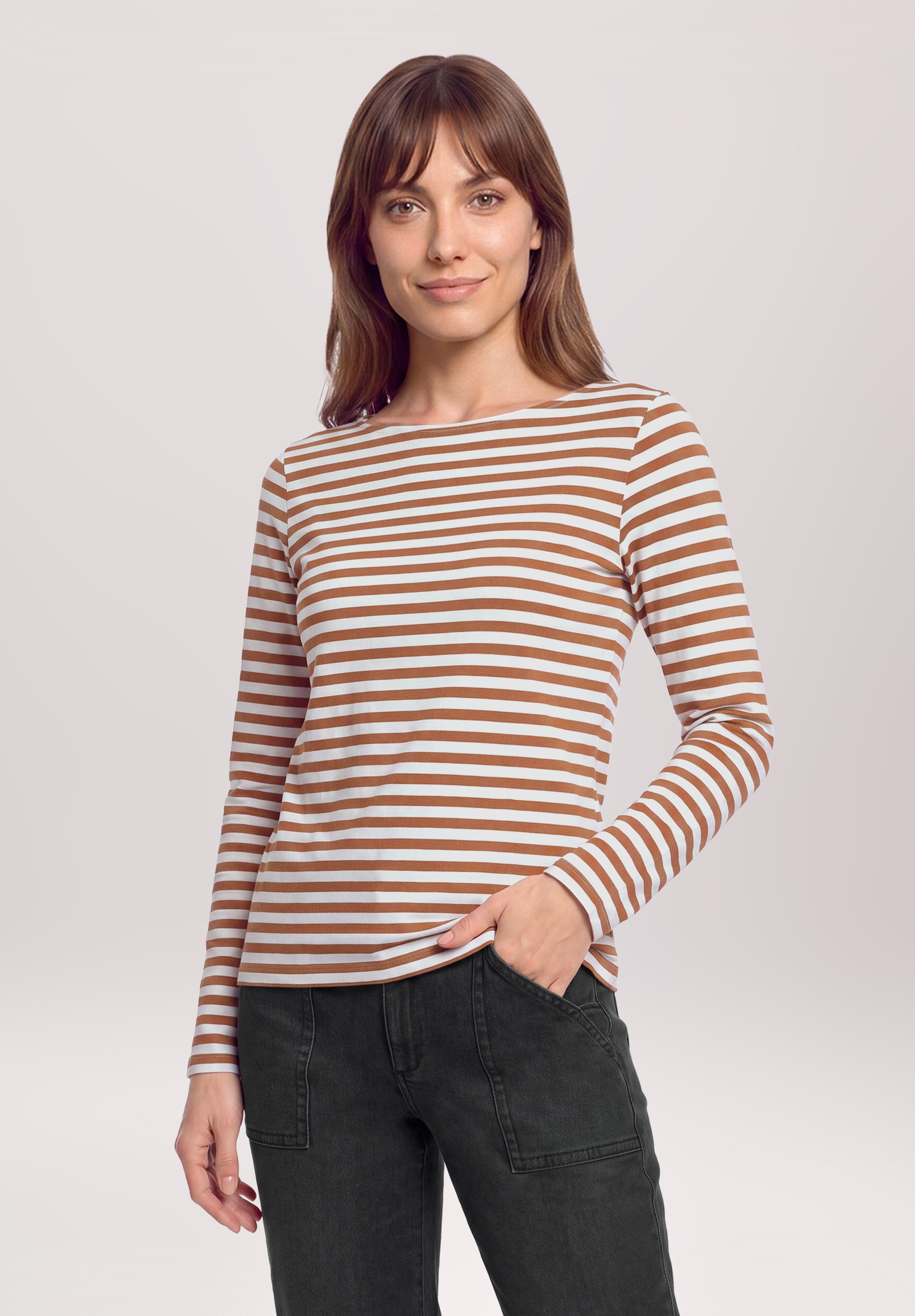 Betty&Co Kurzarmshirt »Damen mit U-Boot-Ausschnitt« 1