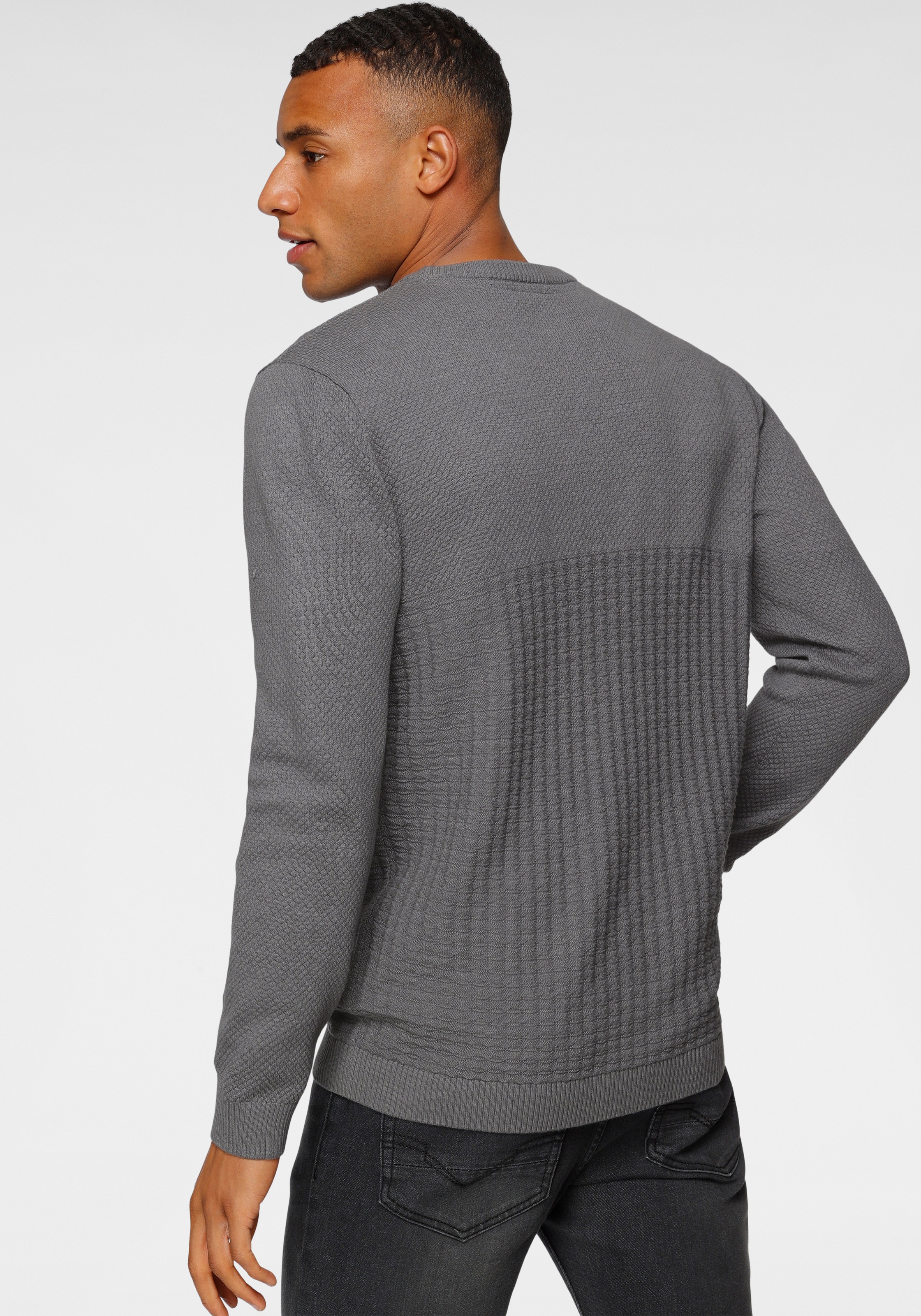 Bruno Banani Strickpullover, mit modischer Struktur günstig online kaufen