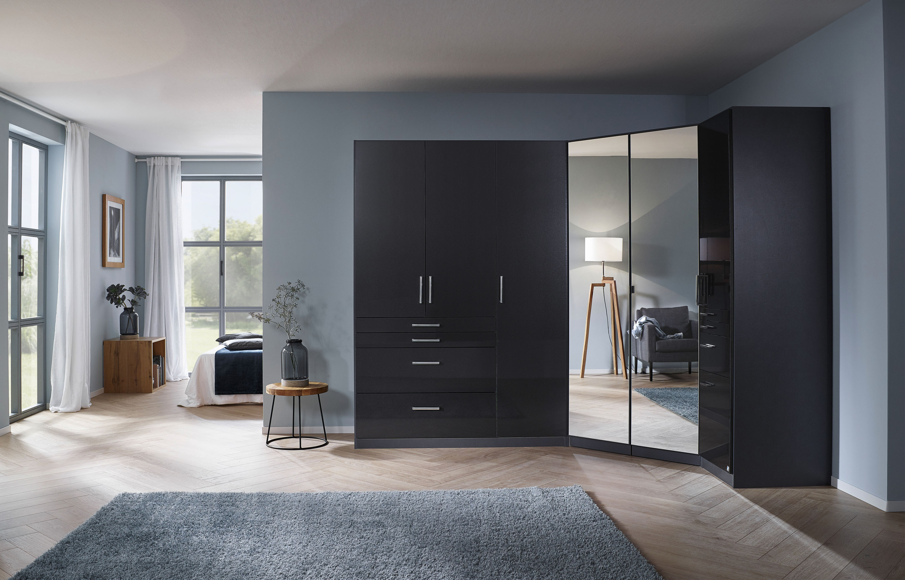 Thumbnail - rauch Schrank-Set "Kleiderschrank Schrank Garderobe Garderobenschrank Eckschrank HOMBURG", viel Stauraum, oberer Schubka...