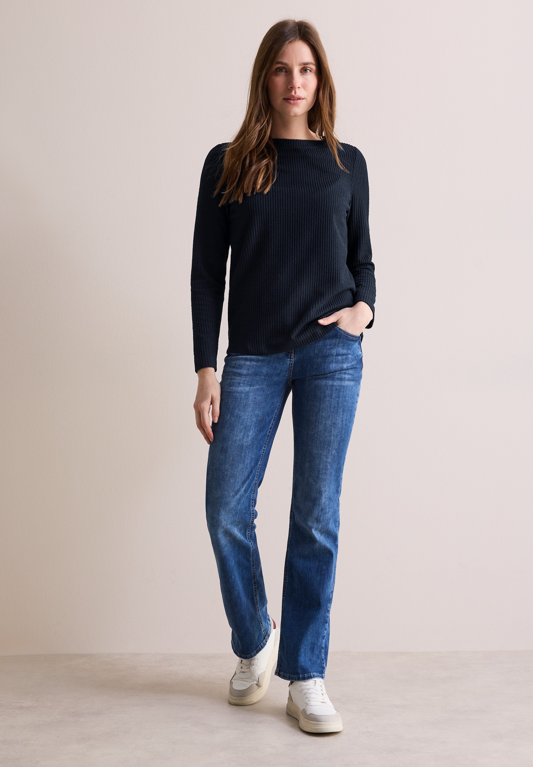 Cecil Langarmshirt, mit U-Boot-Ausschnitt