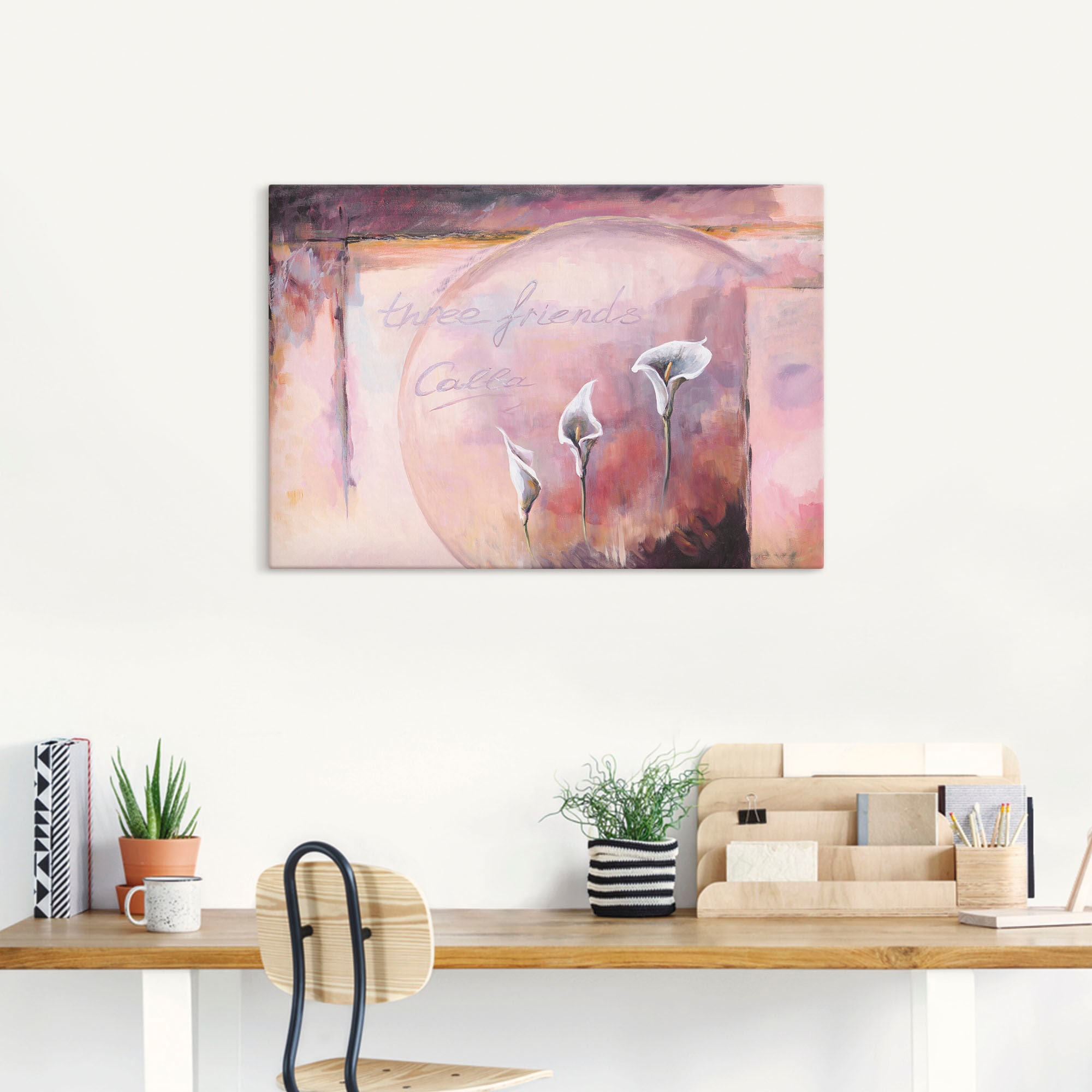 Artland Leinwandbild »Drei Freunde_Calla«, Blumenbilder, (1 St.), auf Keilrahmen gespannt
