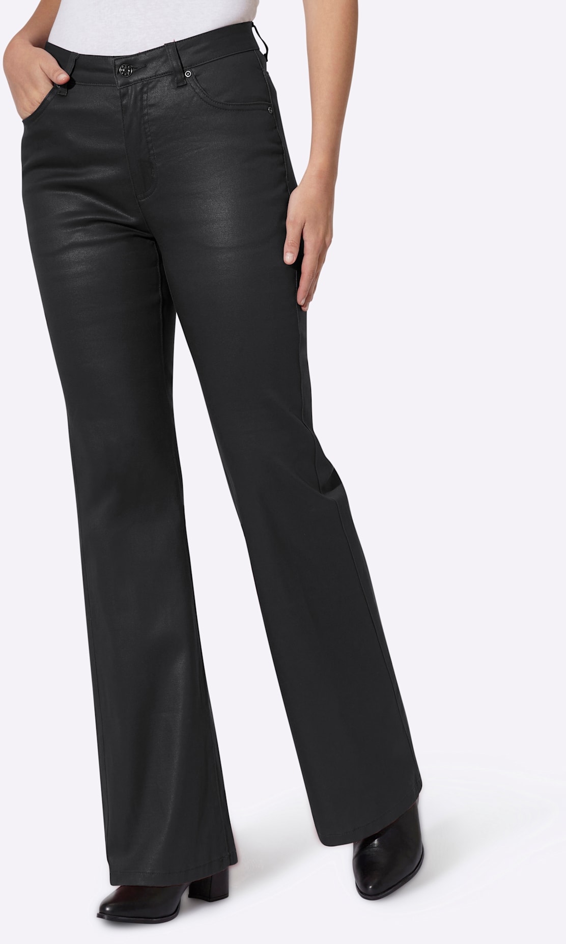 HEINE Damen Bequeme Jeans, schwarz, Gr. 42, unifarben, 63% Baumwolle, 35% Lyocell, 2% Elasthan, Jeans
