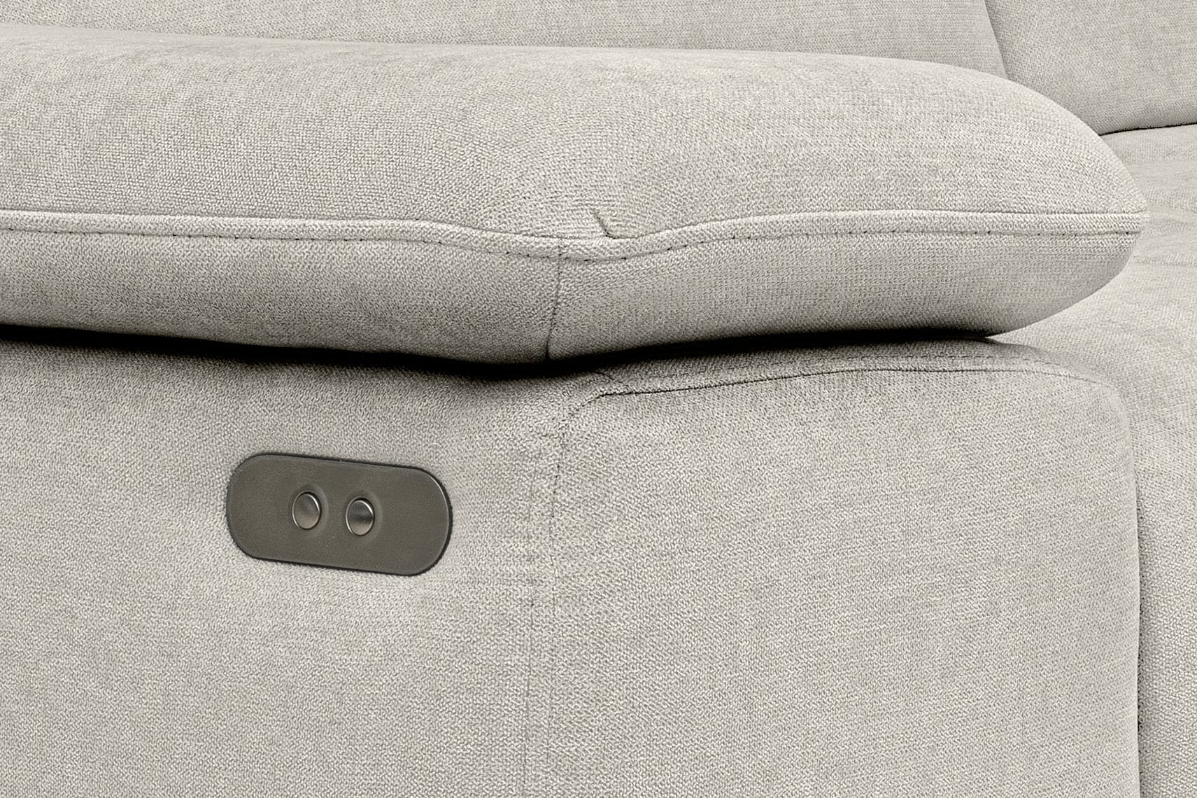 WERK2 Ecksofa »Focus-L elektr. Sitztiefenverstellung, verst. Kopfteile, bodenfrei« Luxus-Microfaser, L-Form, elektrische Sitztiefenverstellung