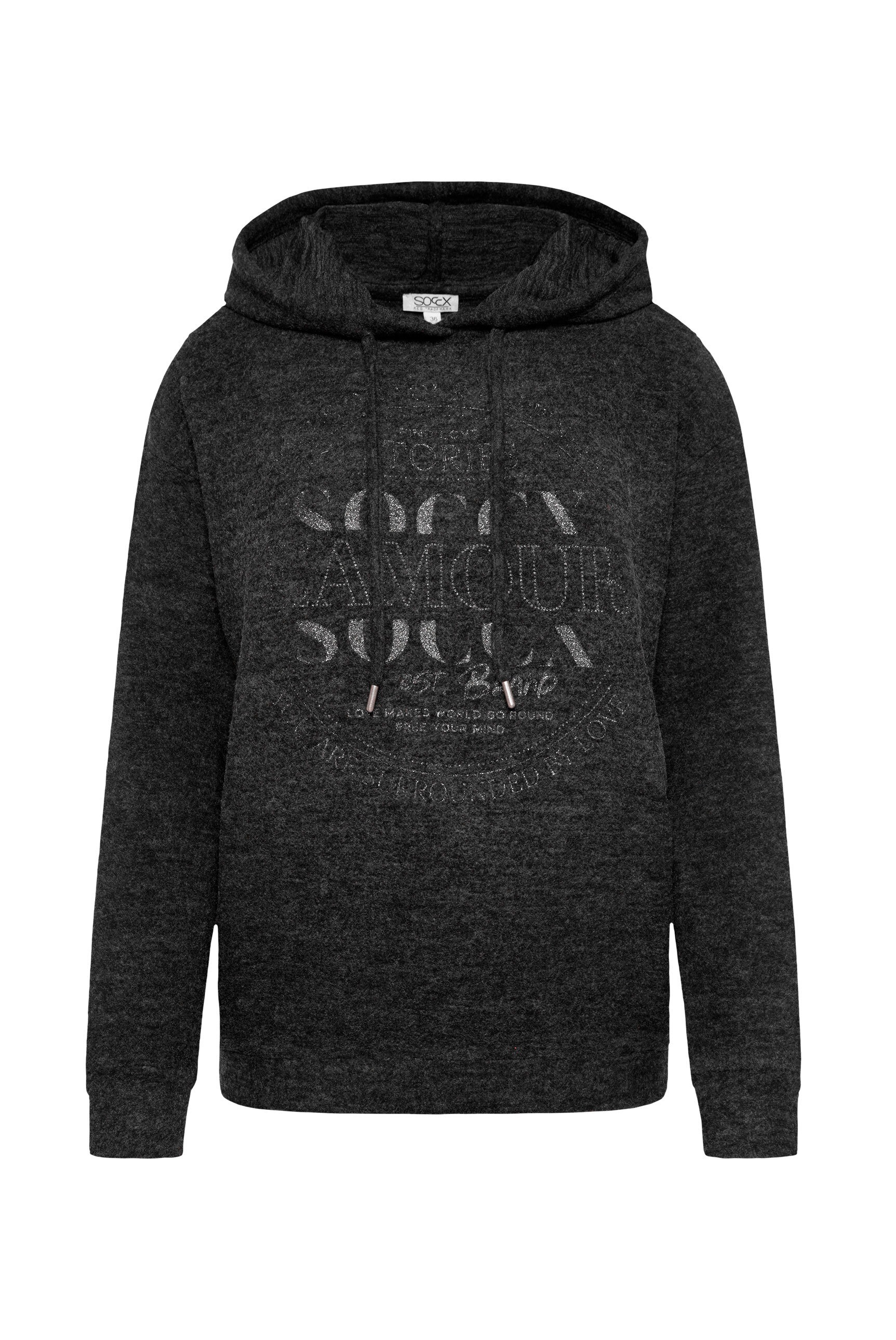 SOCCX Kapuzenpullover mit elastischem Saum günstig online kaufen