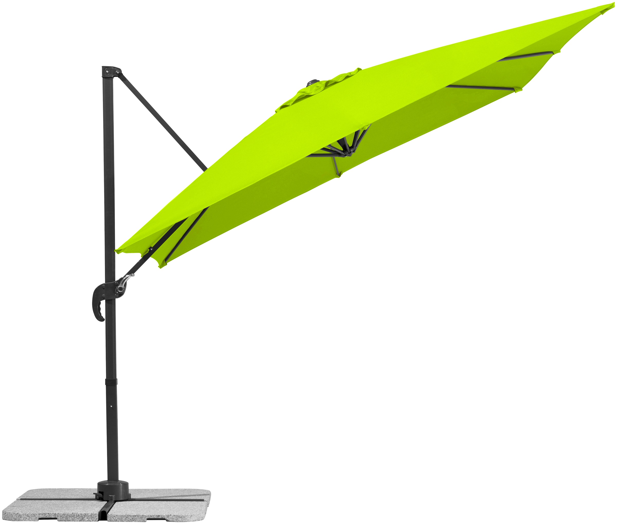 Ampelschirm SCHNEIDER SCHIRME "Rhodos Junior", grün (hellgrün), Obermaterial: 100% Polyester, Standschirme, mit Schutzhülle und Schirmständer, ohne Wegeplatten 3