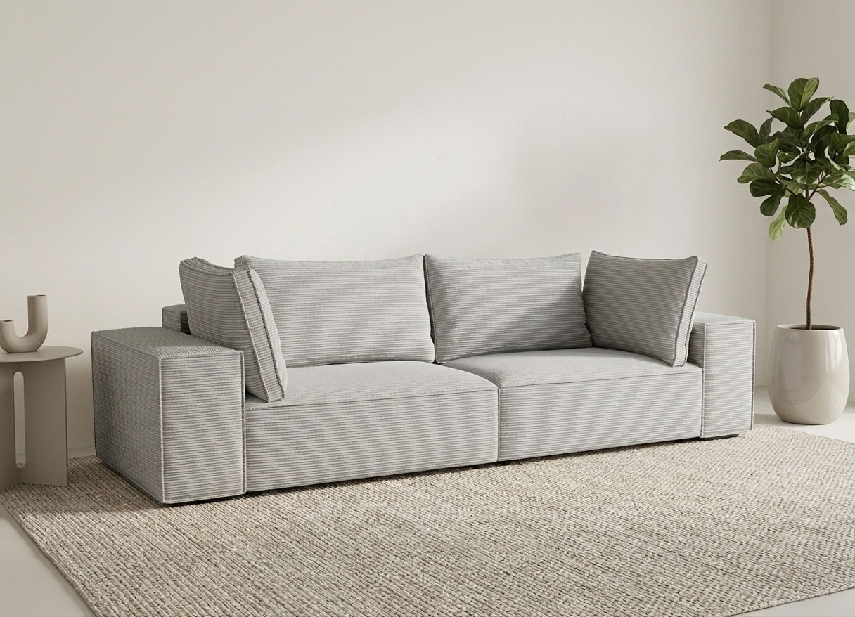 Trends by HG "Conor XXL, B: 312cm, Liegefläche: 138x 238cm, in Cord und Velours" mit Schlaffunktion und Bettkasten