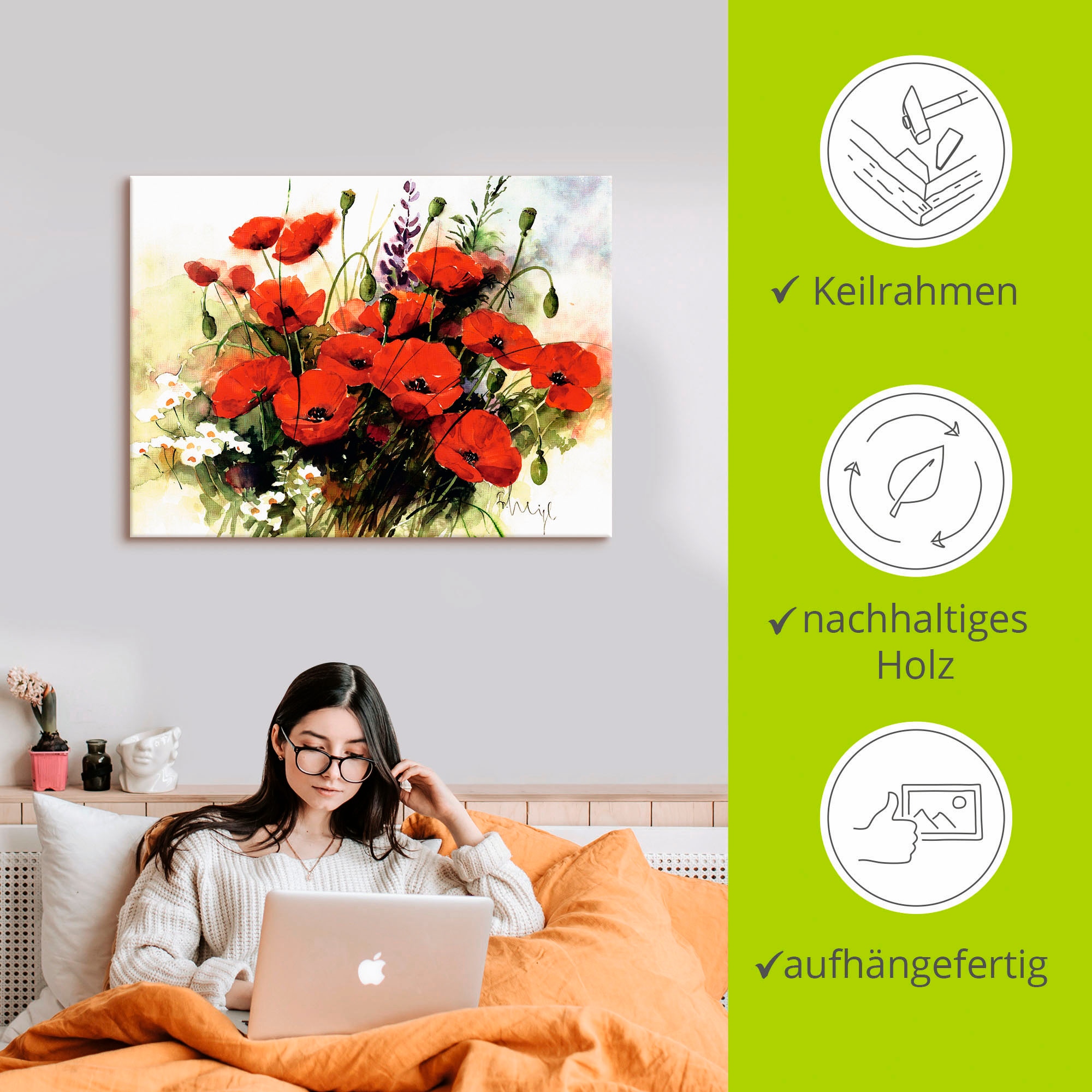 Artland Wandbild »Blumen Zusammenstellung III«, Blumen, (1 St.), als Leinwandbild, Poster, Wandaufkleber in verschied. Größen