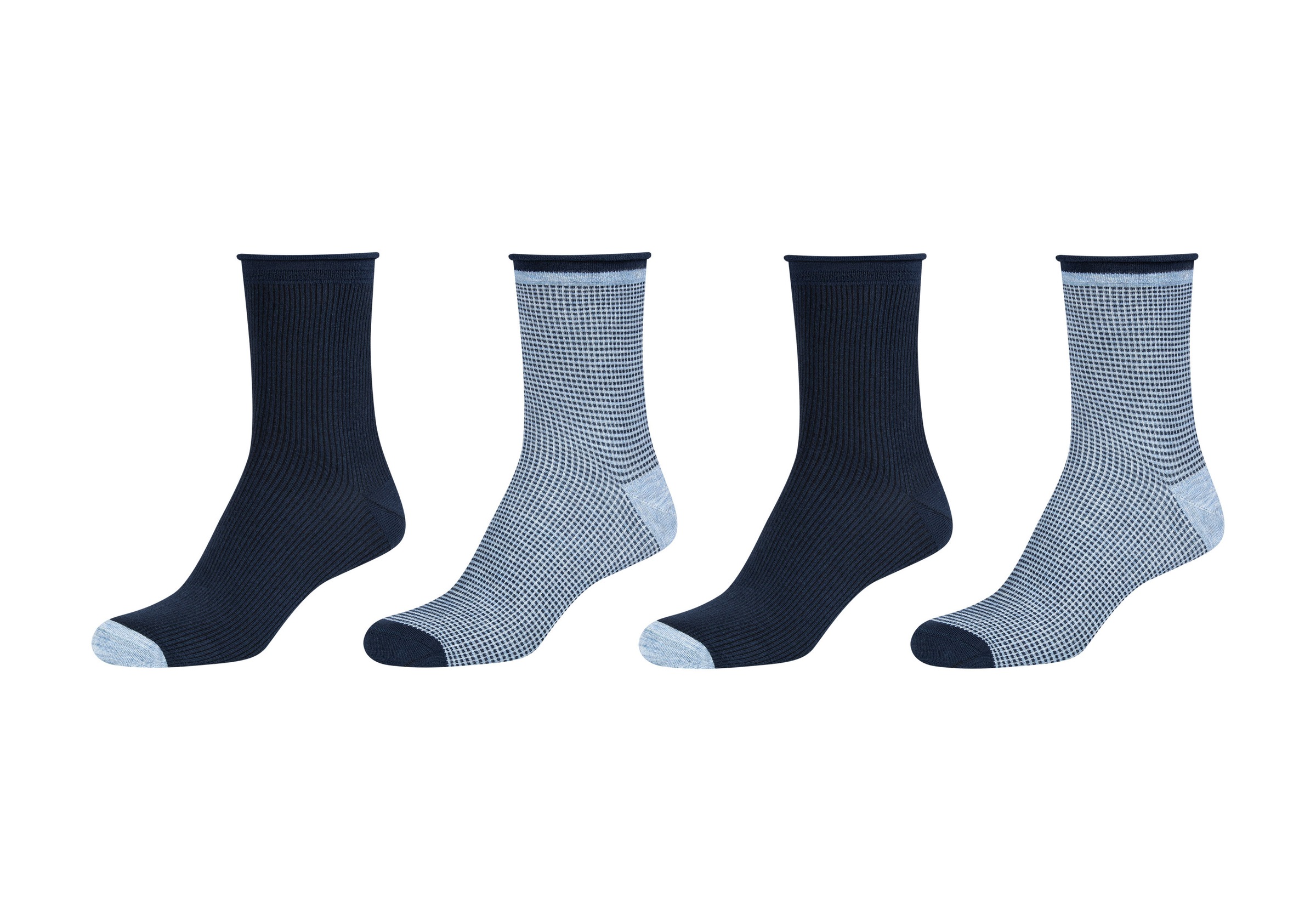 Camano Langsocken "mit verstärkter Ferse", (4er Pack), mit hautfreundlichem Gewebe