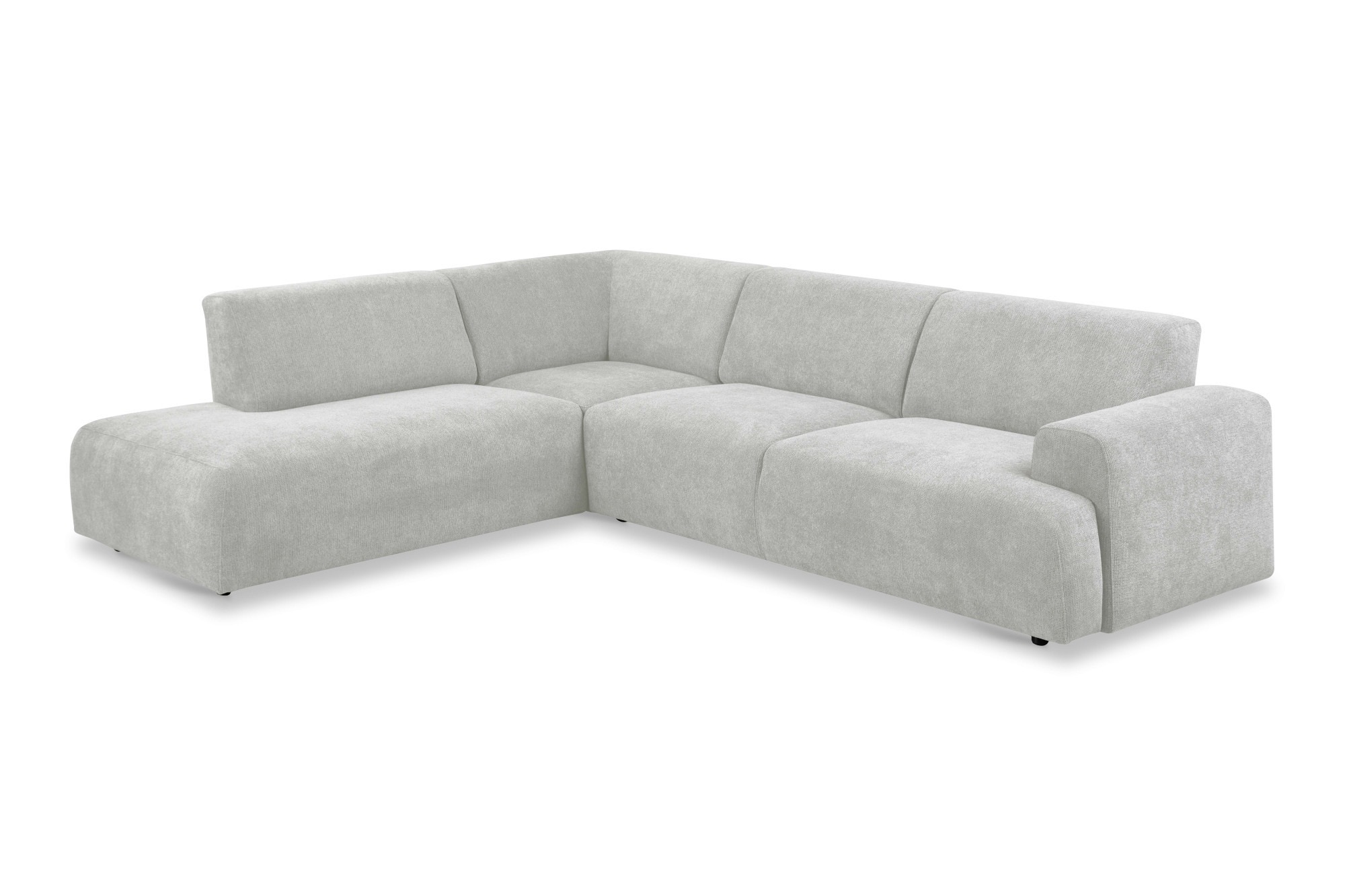 andas Ecksofa »Linkka, Breite 282 cm«, L-Form, in einem weichen Chenille-Stoff, mit Wellenunterfederung
