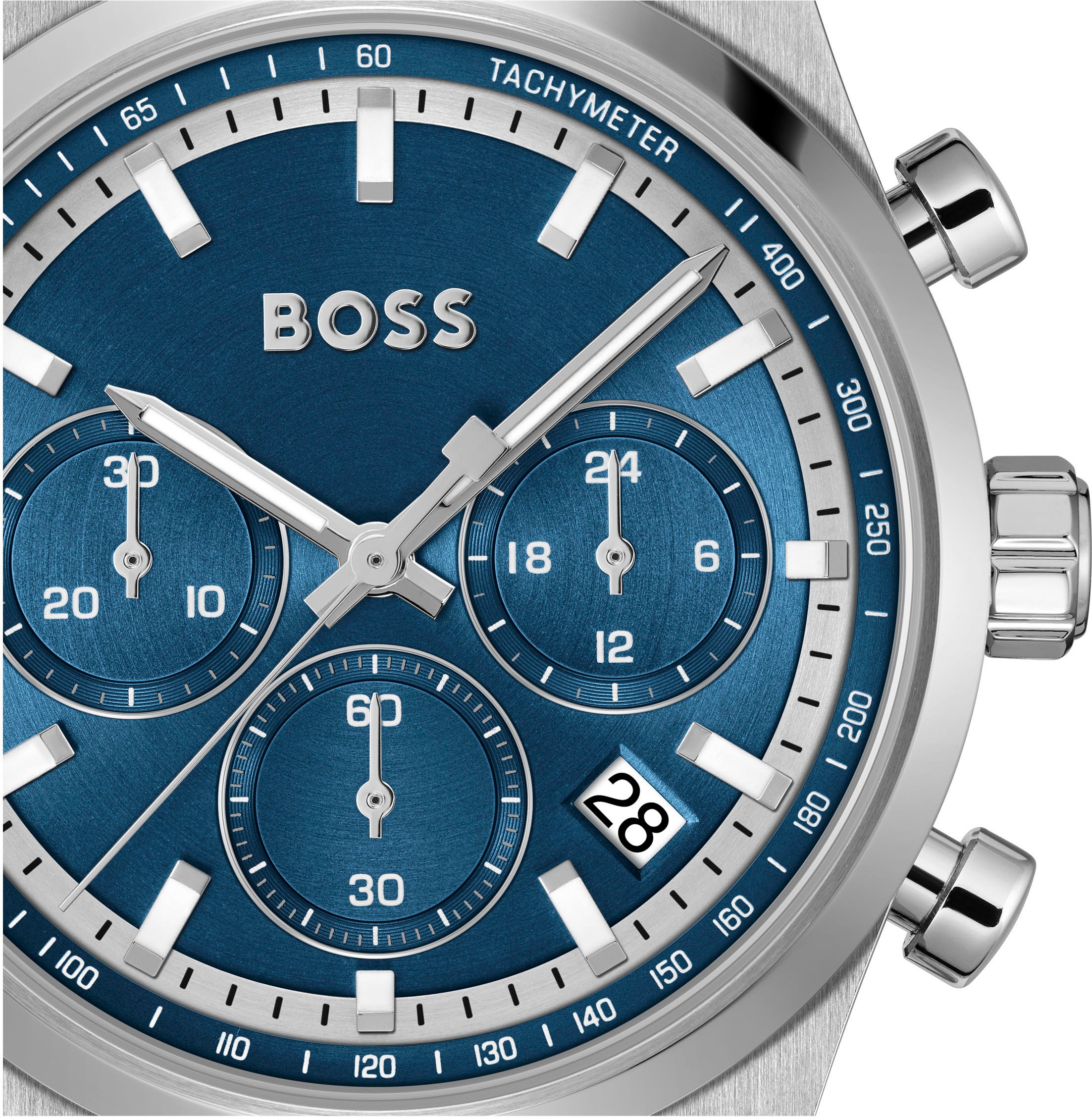 BOSS Chronograph »CANDOR CHRONO«, Quarzuhr, Armbanduhr, Herrenuhr, Edelstahlarmband, analog, Tag