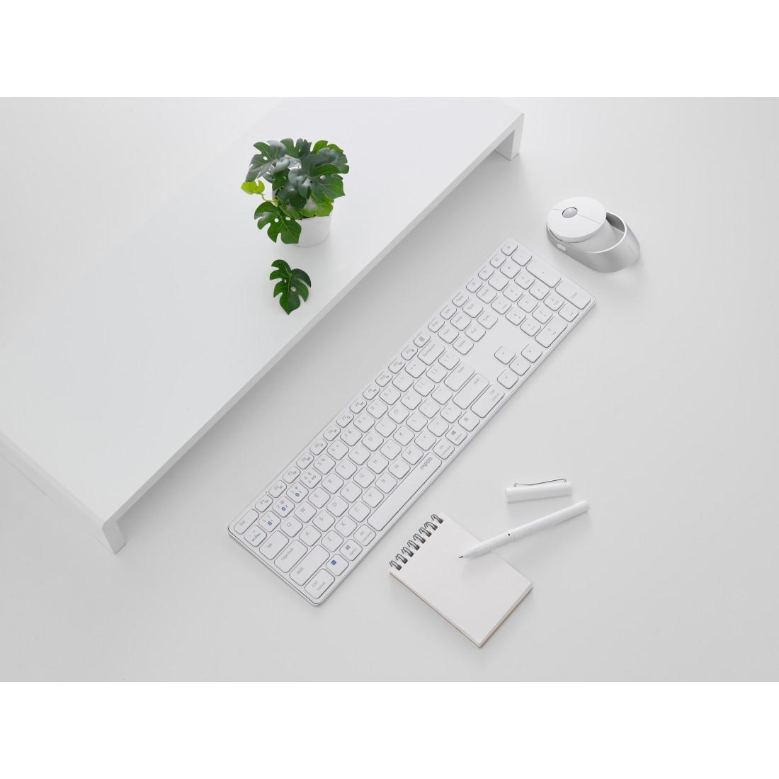 Rapoo Tastatur- und Maus-Set »9850M Kabelloses Multi-Mode-Deskset, DE-Layout, 2.4 GHz, 1600 DPI«