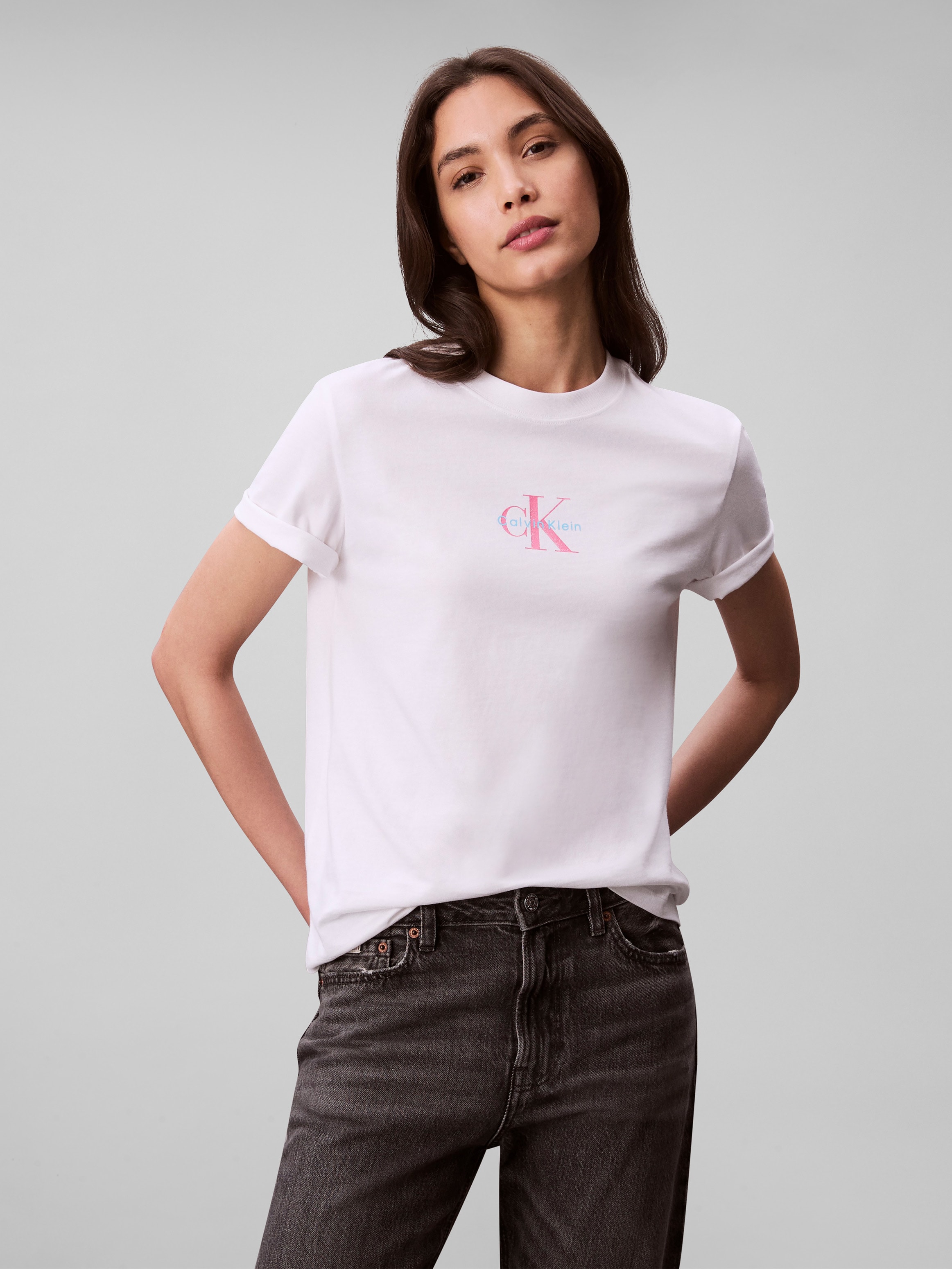 Calvin Klein Jeans Kurzarmshirt "SS 20s CLASSIC LOGO TEE", Mit Rundhalsauss günstig online kaufen