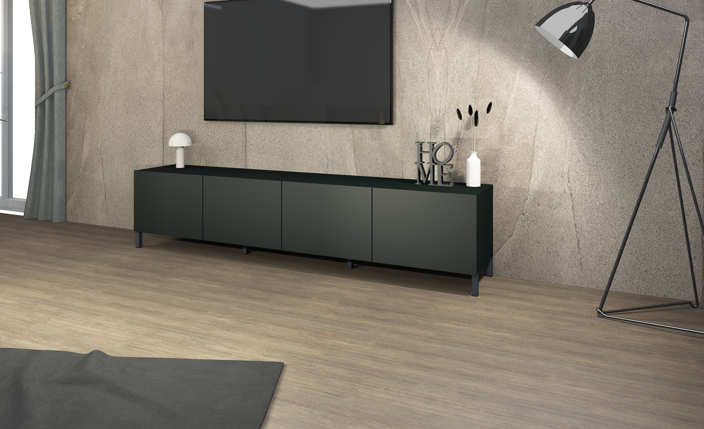 borchardt Möbel Lowboard, Metallfüße, grifflose Optik