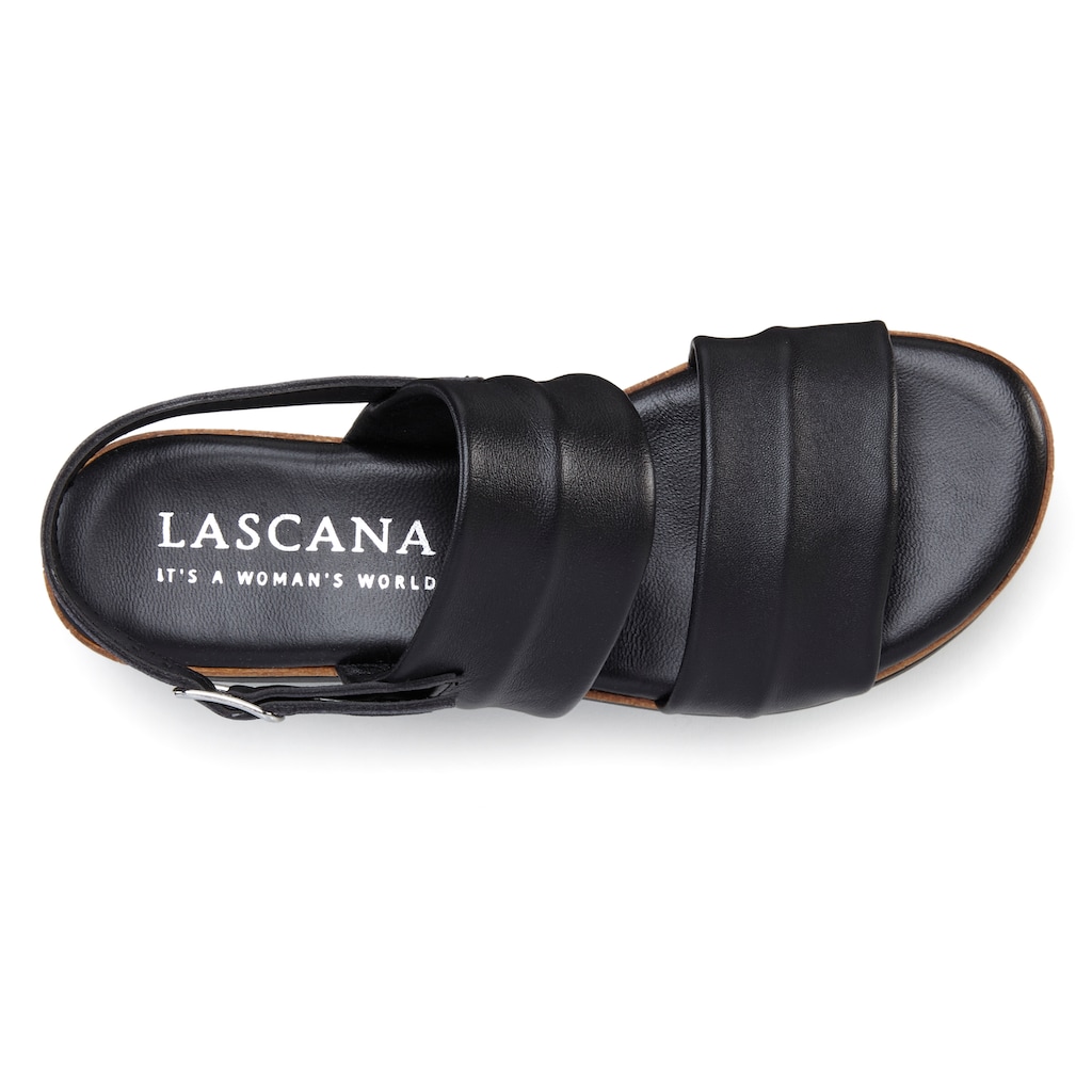 LASCANA Sandalette, aus hochwertigem Leder mit leichtem Keilabsatz