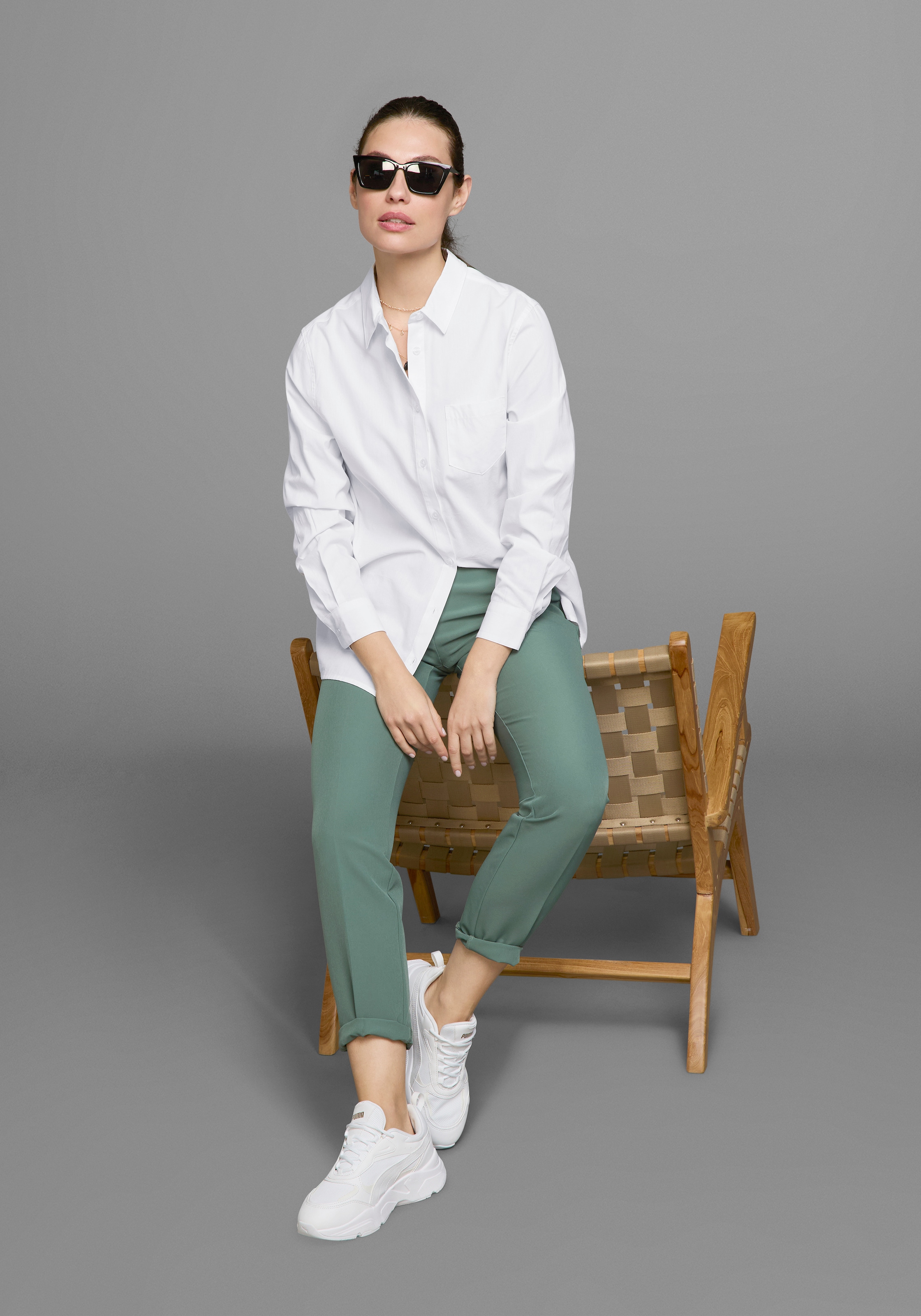 Laura Scott Longbluse, mit Brusttasche