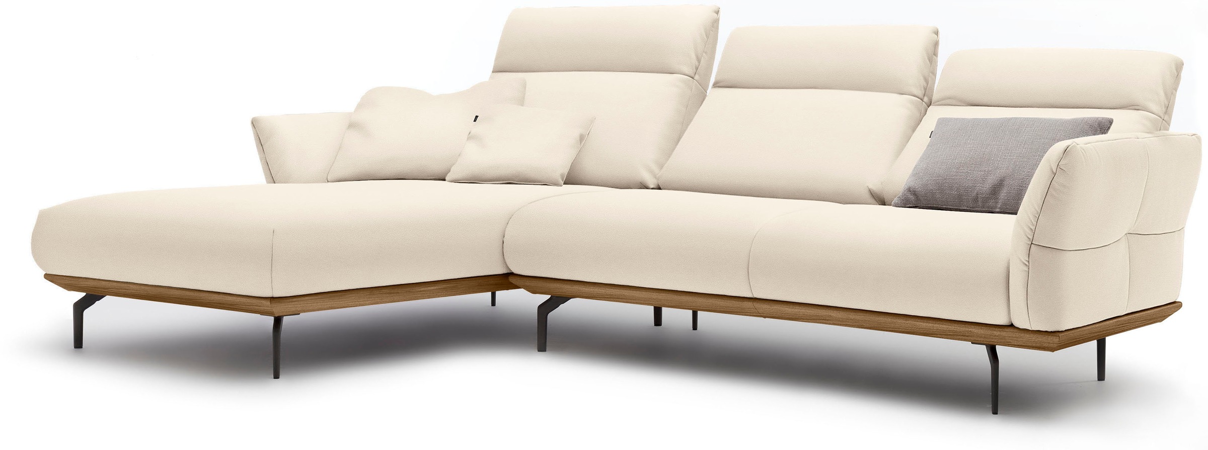 Creation BY ROLF BENZ Ecksofa "CR.460", Sockel in Nussbaum, Winkelfüße in U günstig online kaufen
