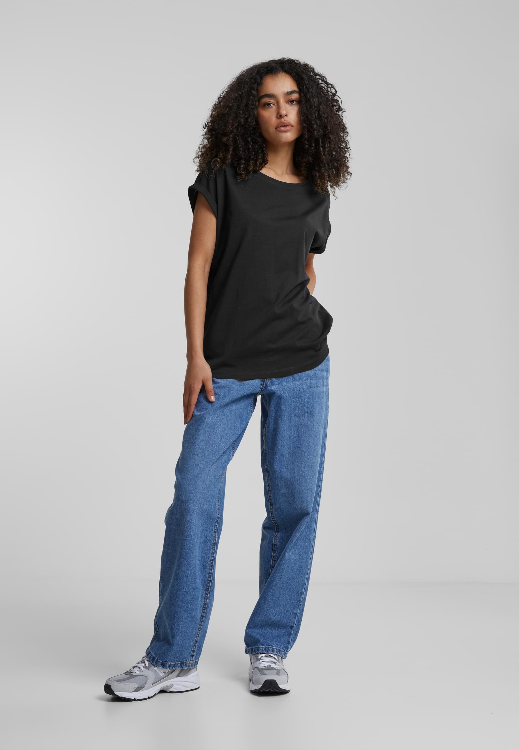 URBAN CLASSICS Kurzarmshirt »Urban Classics Damen Ladies Extended Shoulder Tee«, (1 tlg.)