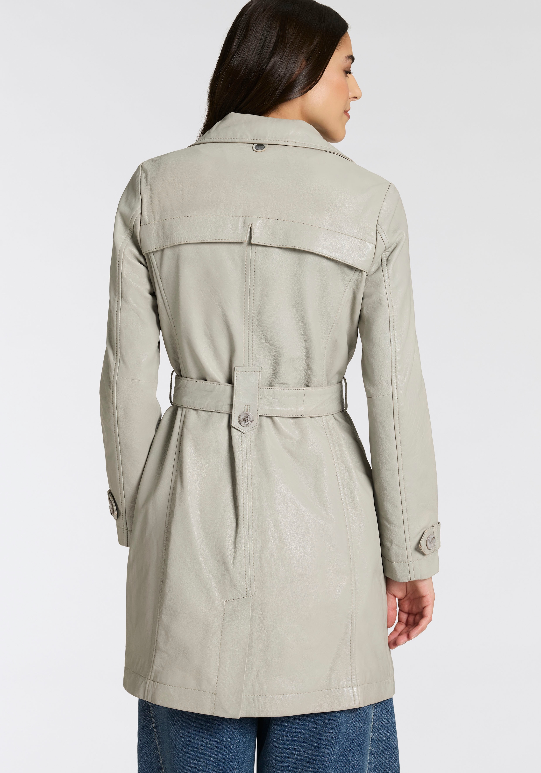 Mauritius Trenchcoat »MWLeoniz« aus Echtleder, mit Taillengürtel