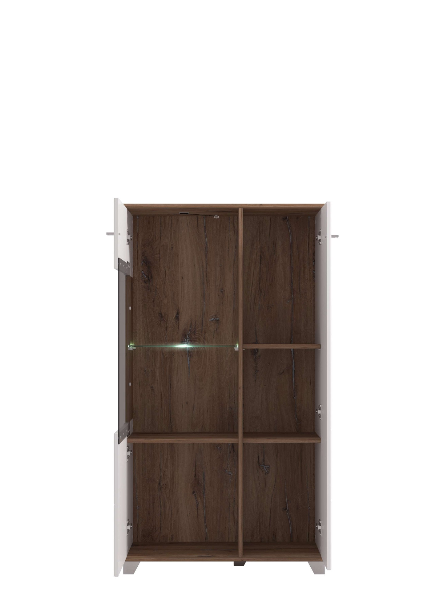 INOSIGN Highboard »Burgundy Sideboard, Stauraumschrank, Anrichte, Hochschrank, B93cm«, Hochglanzfronten und eine Innenausstattung in Flagstaff Eiche