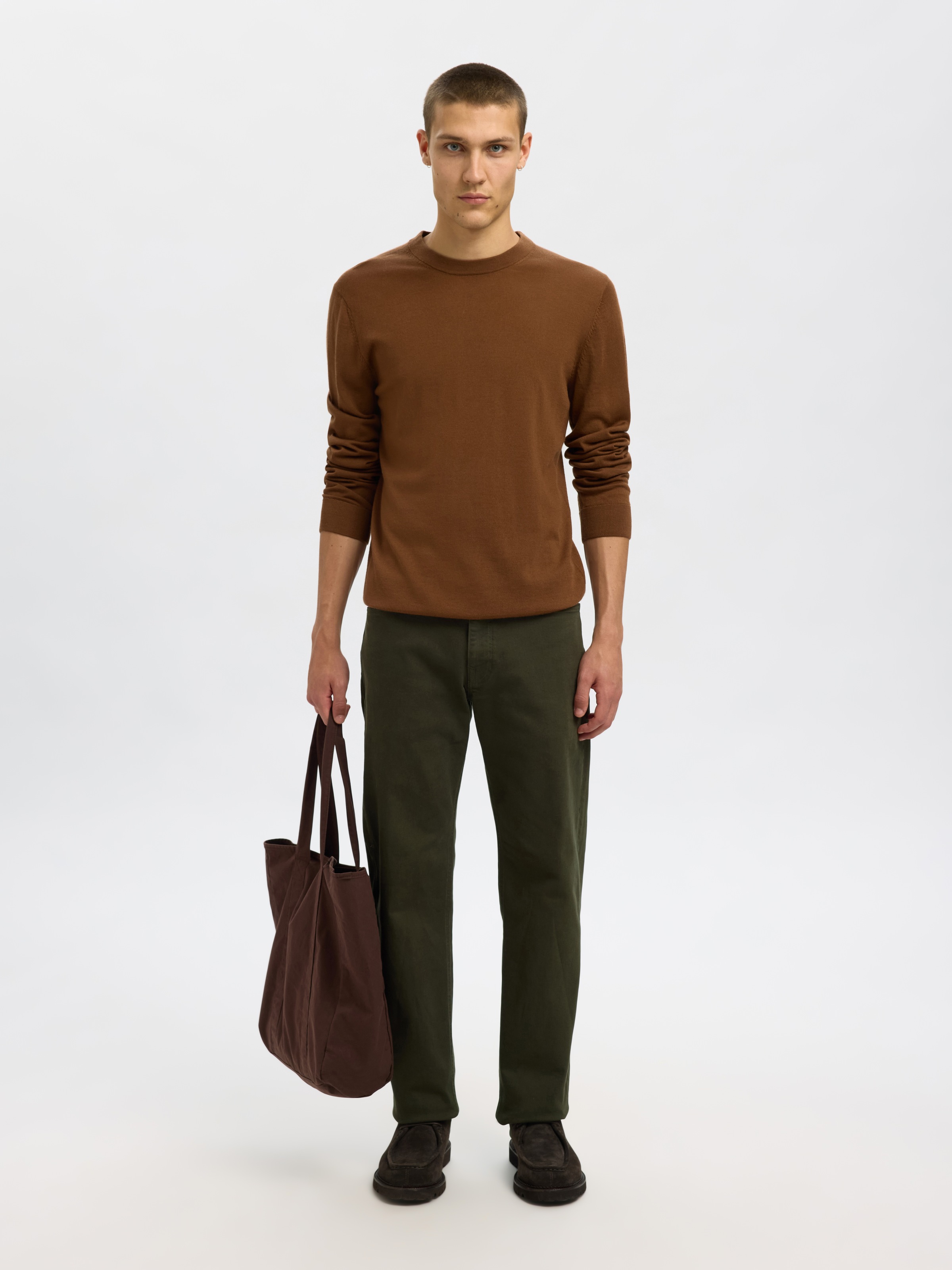 Thumbnail - SELECTED Strickpullover "SLHTRAY LS KNIT MERINO CREW NECK NOOS" Wolle, regular fit