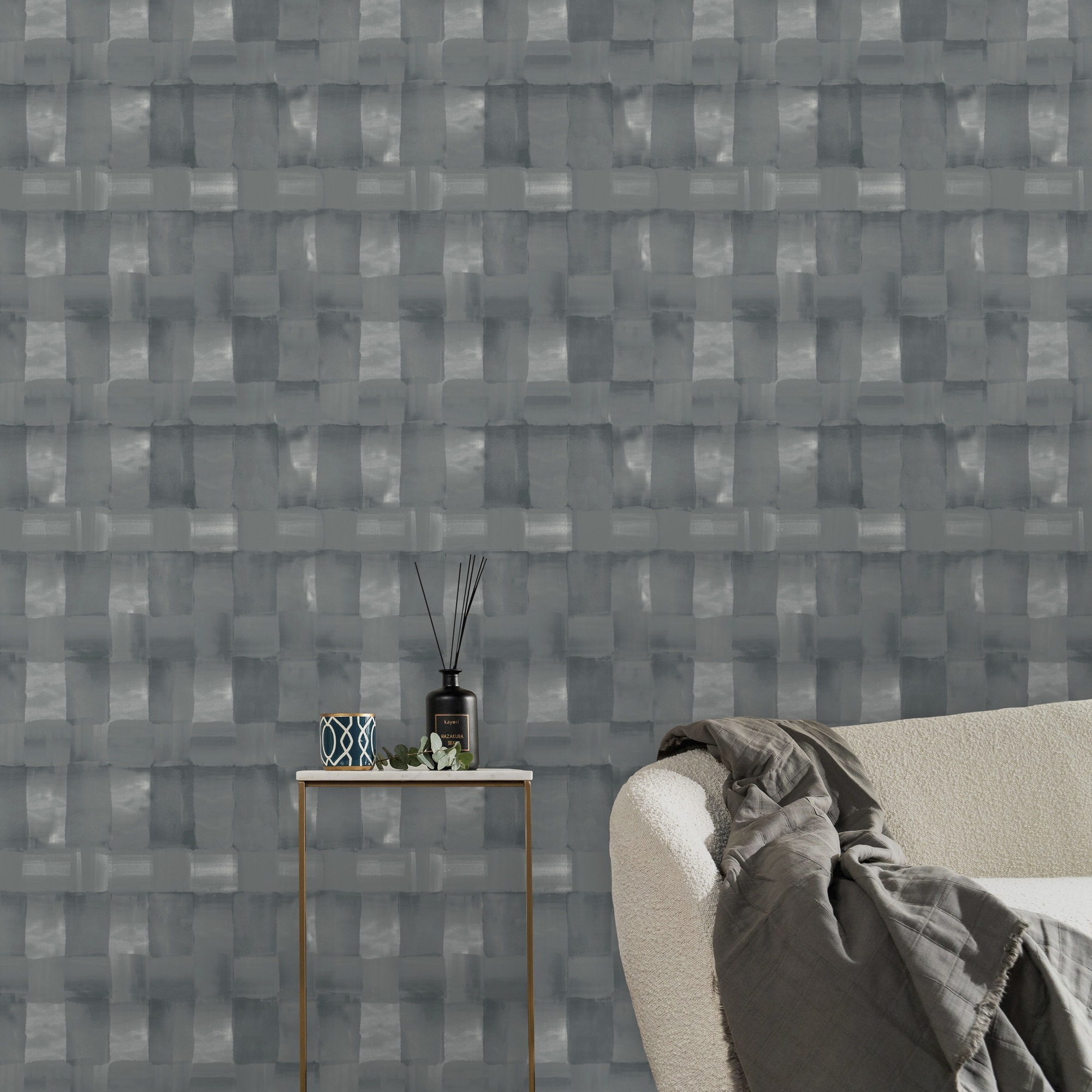 kayori Vliestapete »Koiya« kariert glatt 10mx52cm (ca. 5m2)