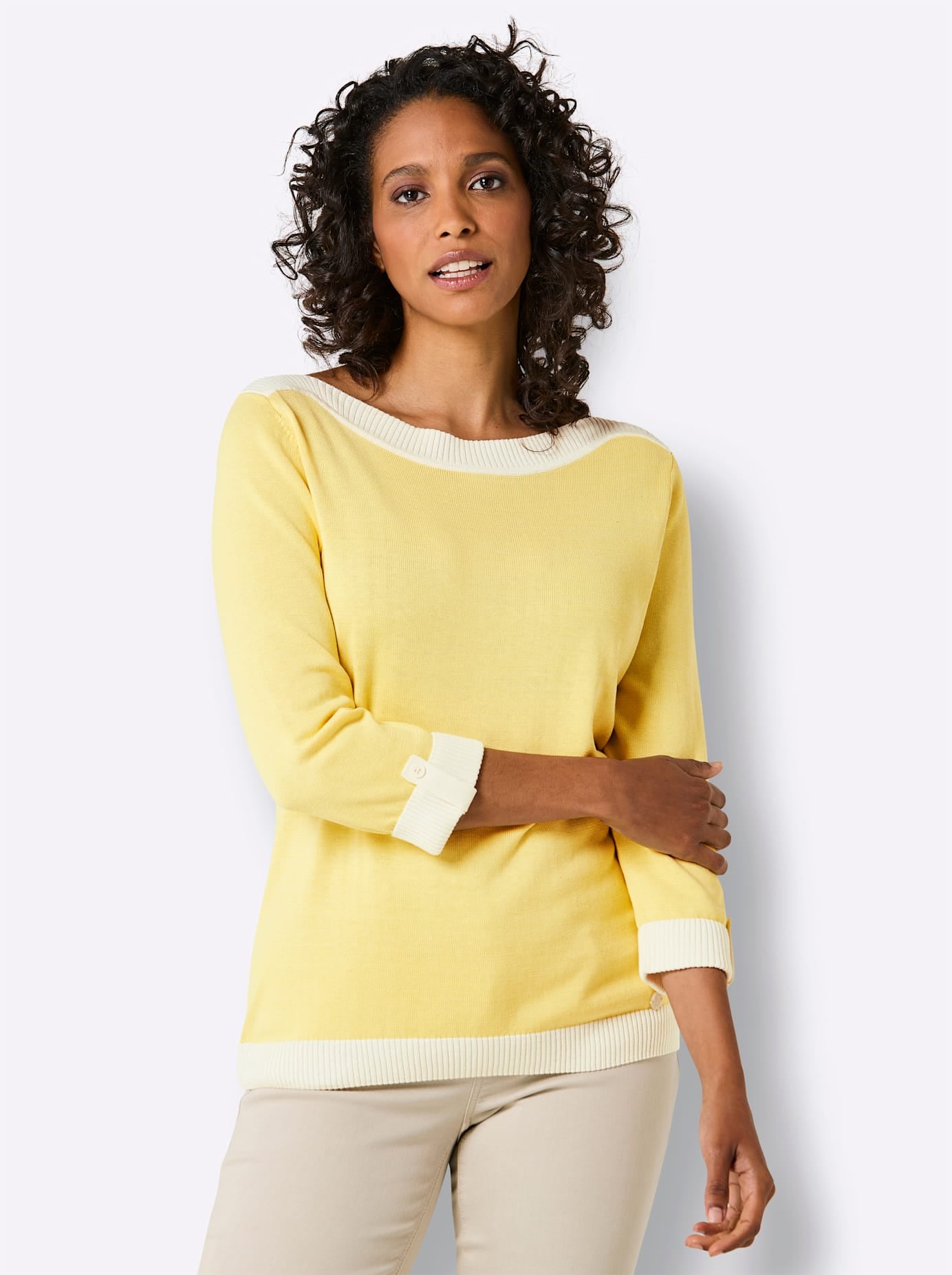 CREATION L PREMIUM 3/4 Arm-Pullover »Seiden-Baumwoll-Pullover«