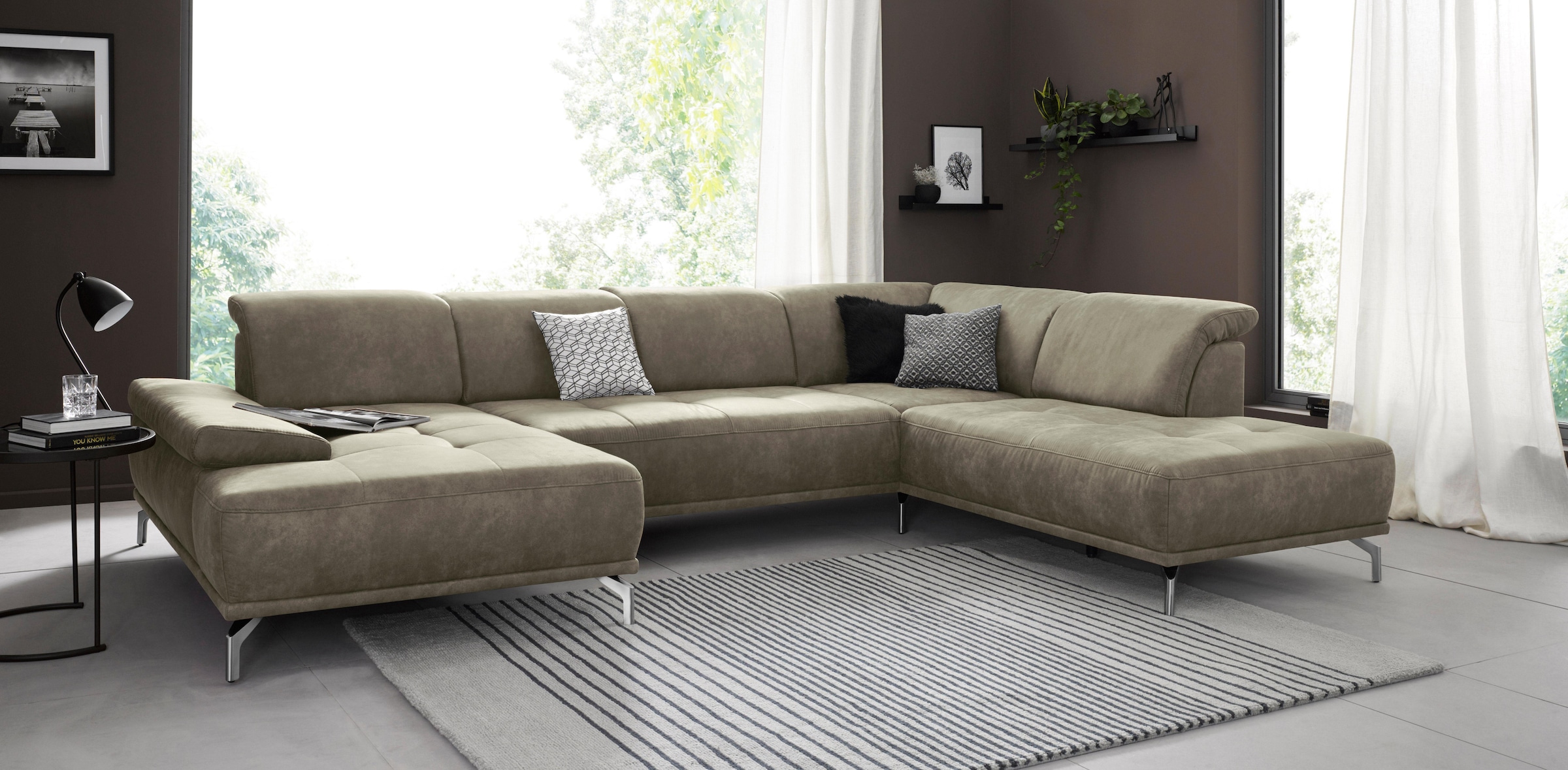 Home affaire Wohnlandschaft "Caluna" Inkl.Sitztiefenverstellung, wahlweise günstig online kaufen