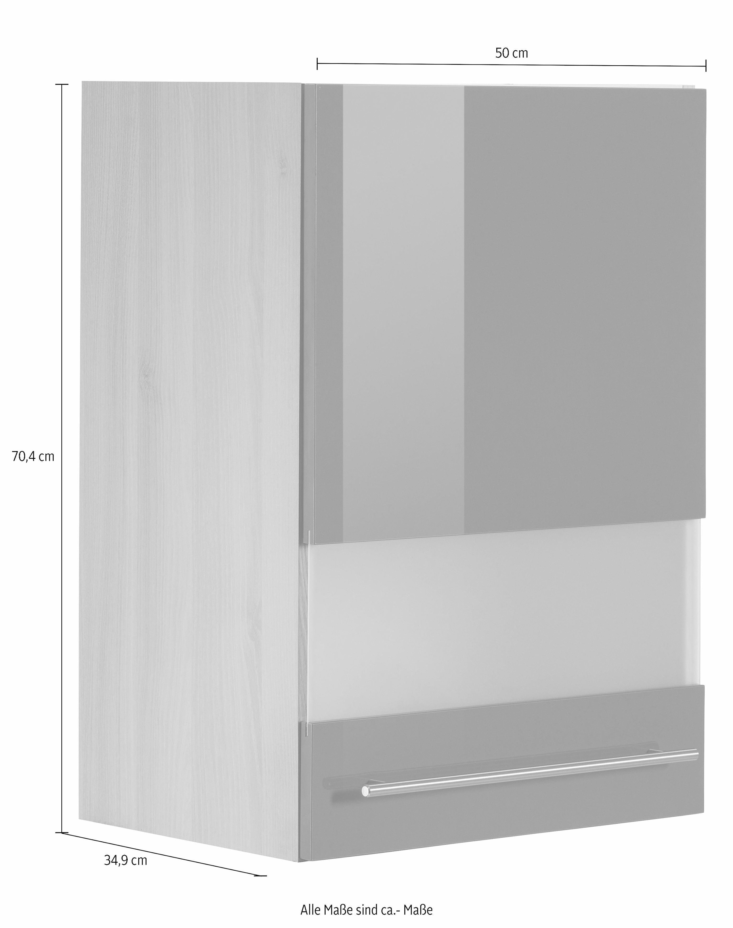 OPTIFIT Glashängeschrank »Bern«, Breite 50 cm, Front mit Milchglas-Einsatz, mit Metallgriff