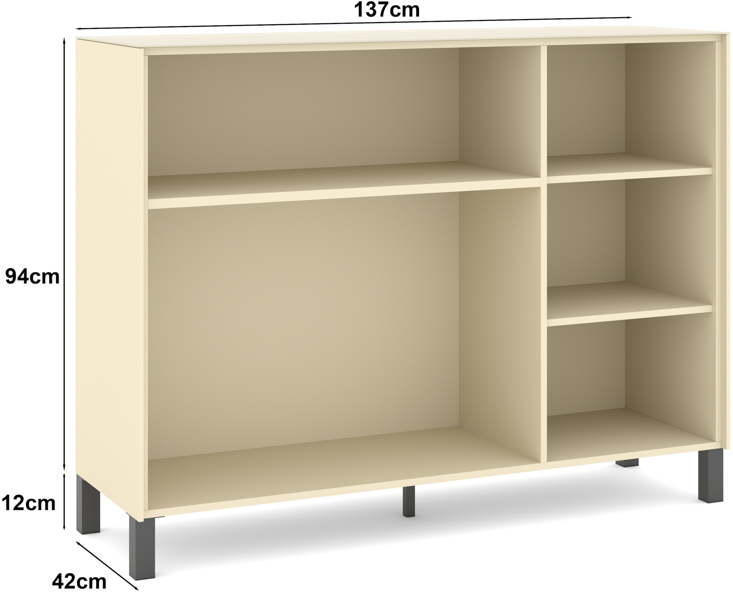 set one by Musterring Sideboard »Reno« 1 Stk. tlg. Mit Vierkantfuß in diversen Farben, 106 cm Höhe & Farbauswahl