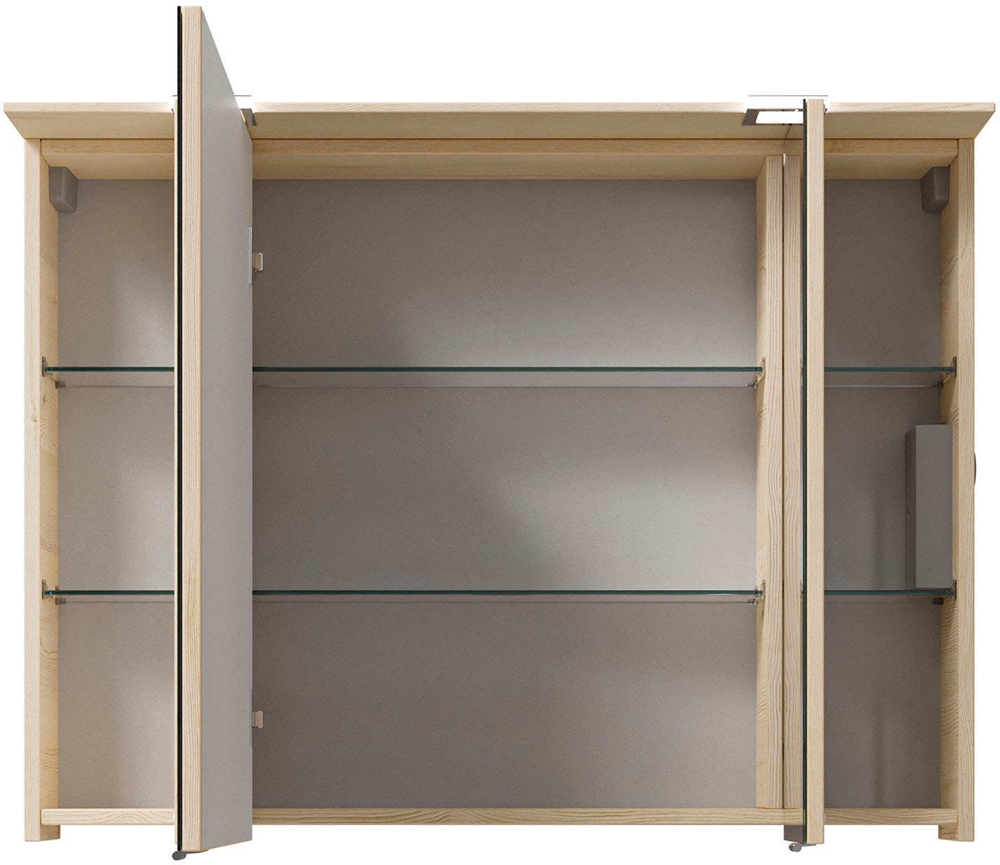 Saphir Badmöbel-Set »Serie 6025 2-teilig Mineralmarmor-Waschtisch mit LED-Spiegelschrank«, (2 St.), Waschplatz 97 cm breit, 2 Schubladen, 3 Spiegel-Türen, inkl Türdämpfer