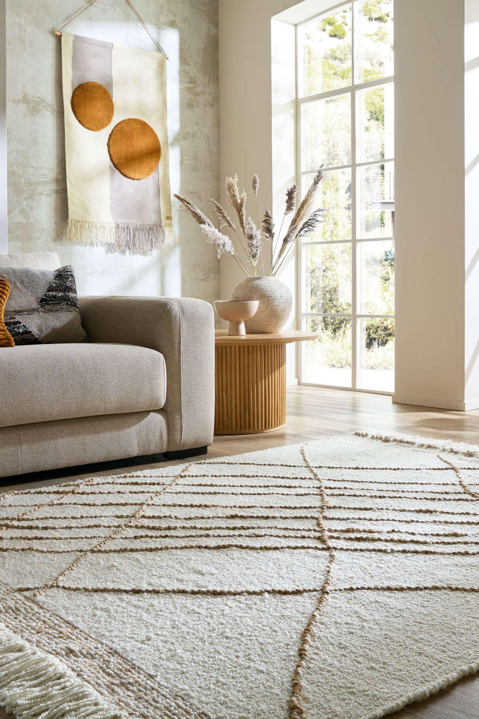 FLAIR RUGS Teppich »ASTERA«, rechteckig, 2 mm Höhe, Boucle-Effekt Hoch-Tief-Flor