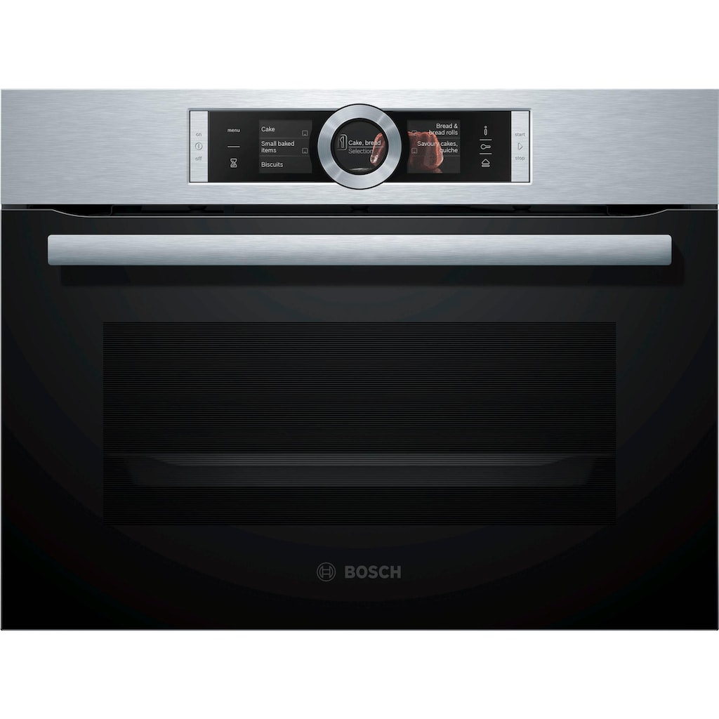 BOSCH Dampfbackofen »CSG636BS3«, 8, mit Teleskopauszug nachrüstbar, ecoClean Direct, mit softClose