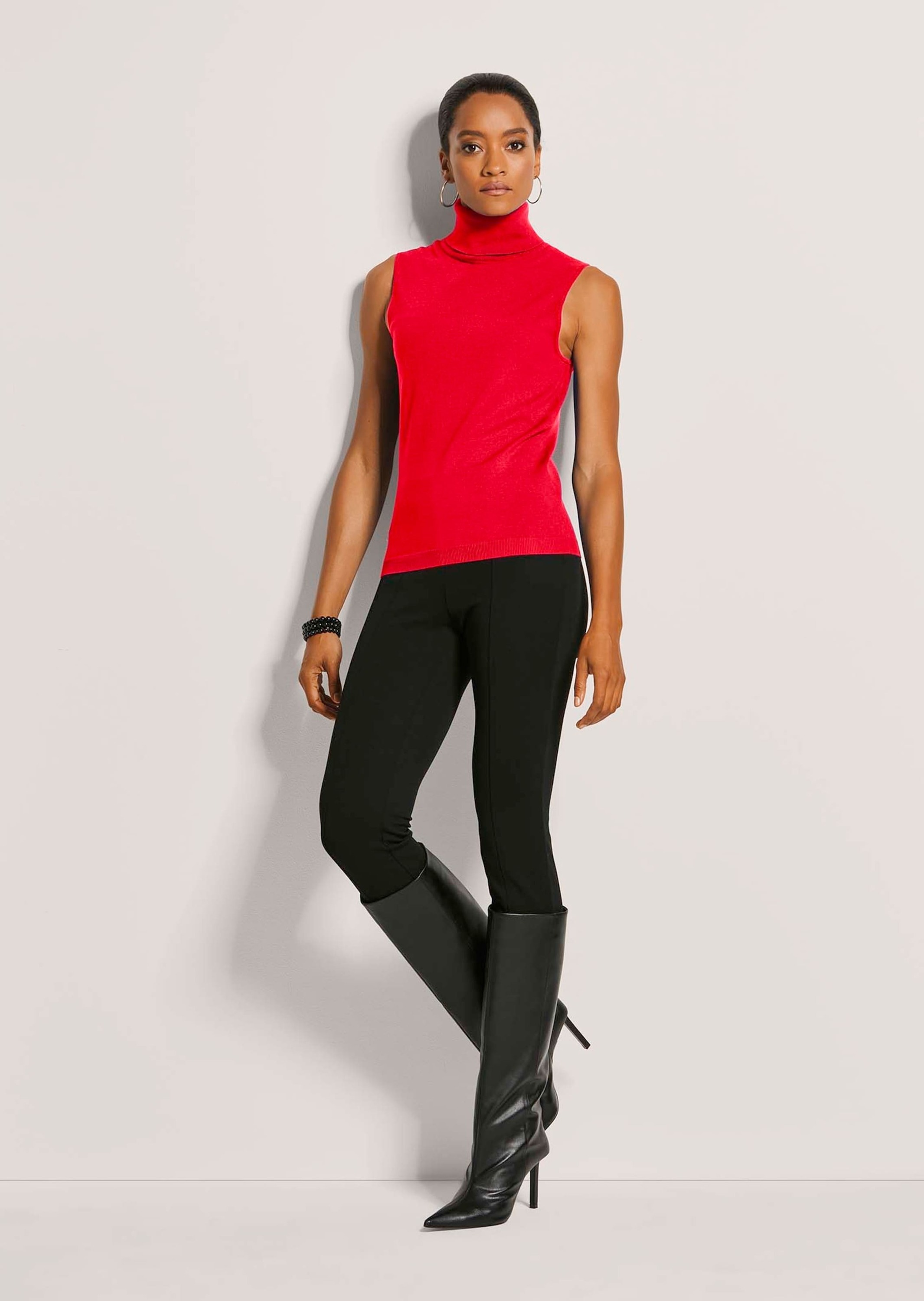 MADELEINE Longpullover "Pullover Ärmelloser Rollkragenpullover" günstig online kaufen