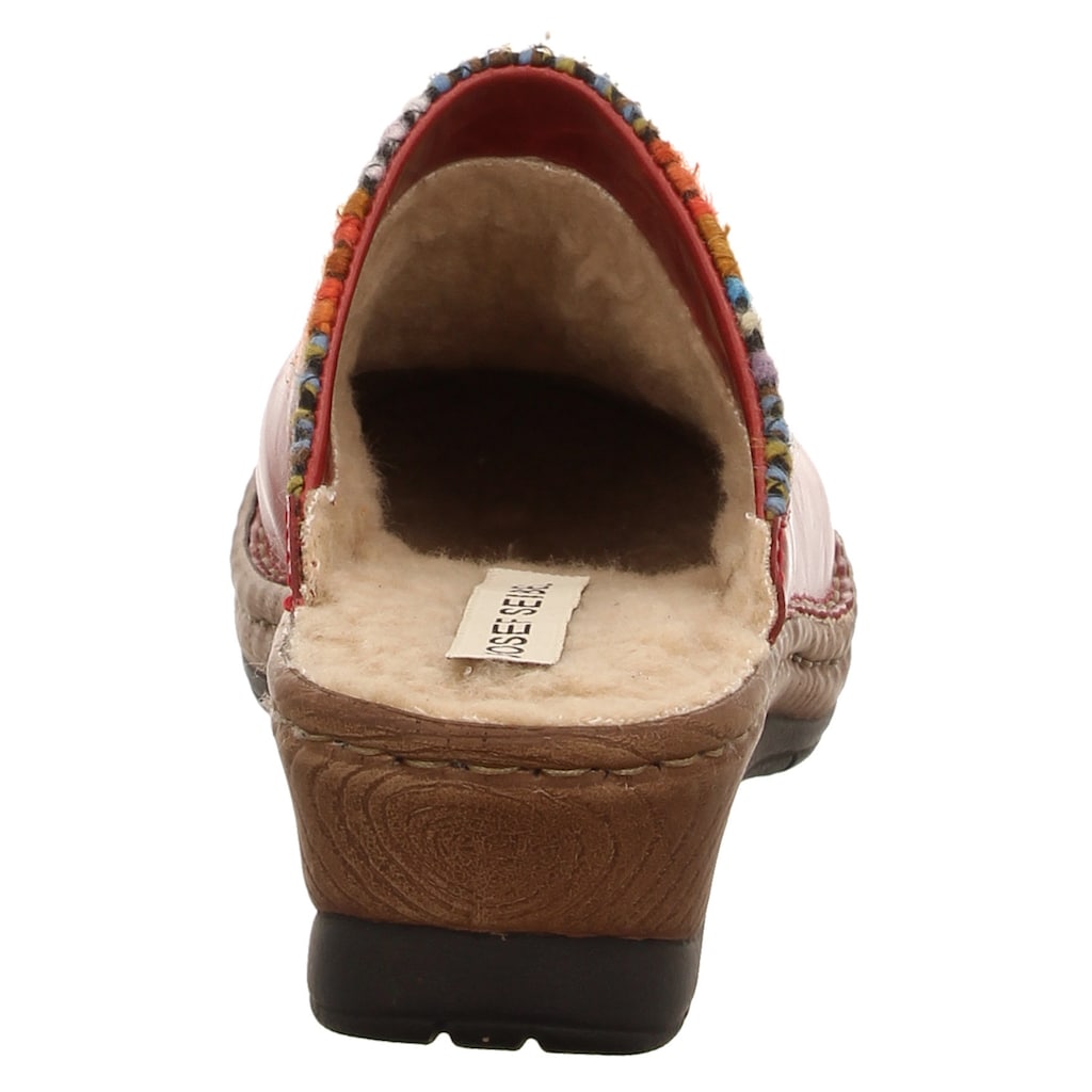 Schuhe Schuhtrends für Damen Josef Seibel Clog »CATALONIA 59«, mit buntem Textilbesatz rot