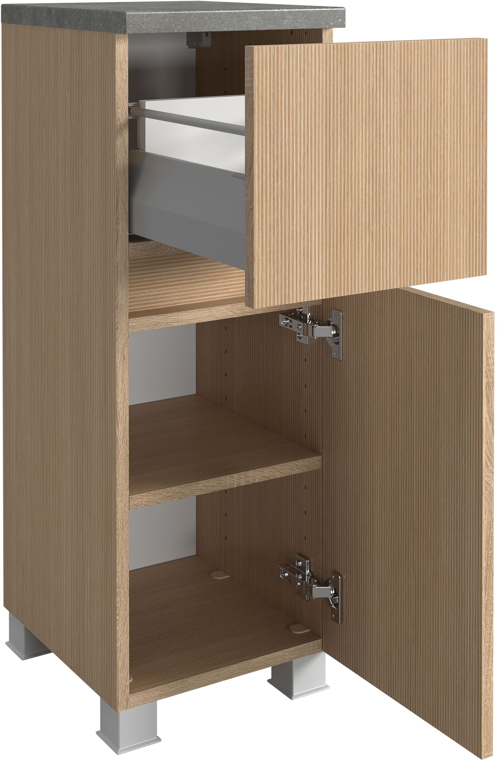 welltime Badmöbel-Set »Eixo«, Set 140 cm breit, Badmöbel mit LED-Beleuchtung